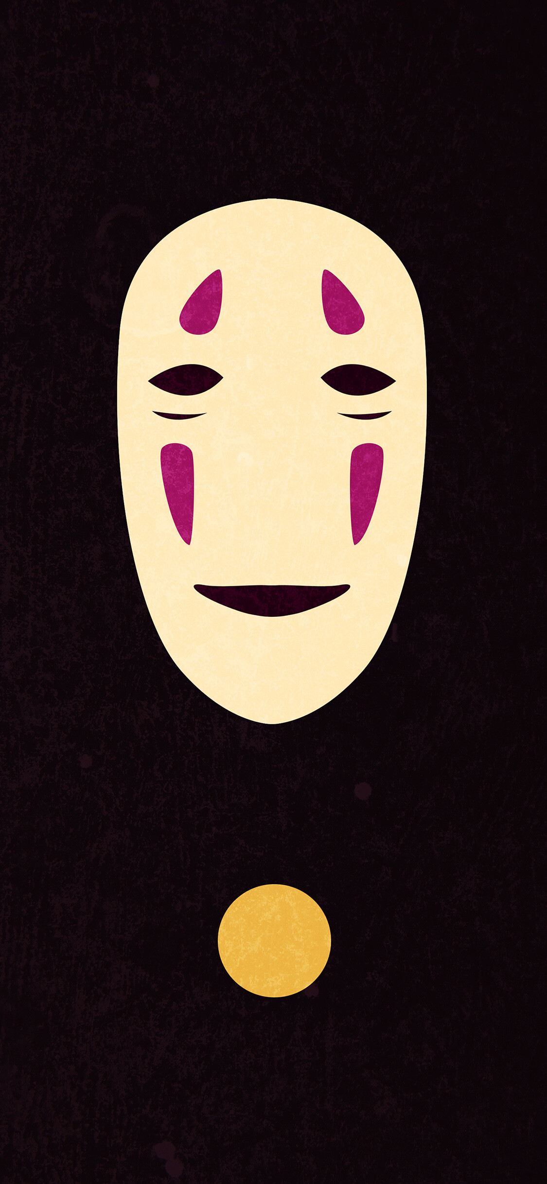 Spirited Away: Miyazaki Hayao's classic anime, No-Face. 1130x2440 HD Wallpaper.