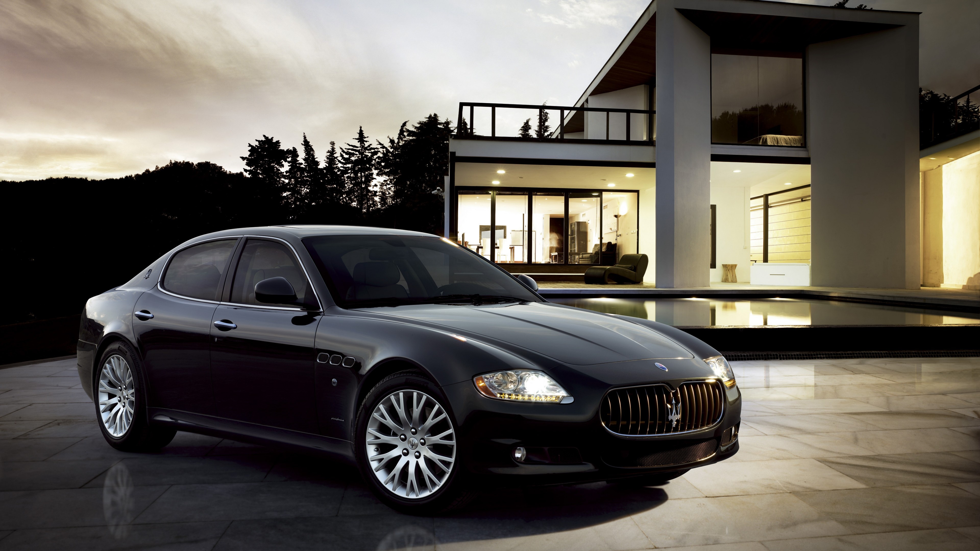 Maserati Quattroporte, Supercar luxury, Sporty front view, Unmatched elegance, 3840x2160 4K Desktop