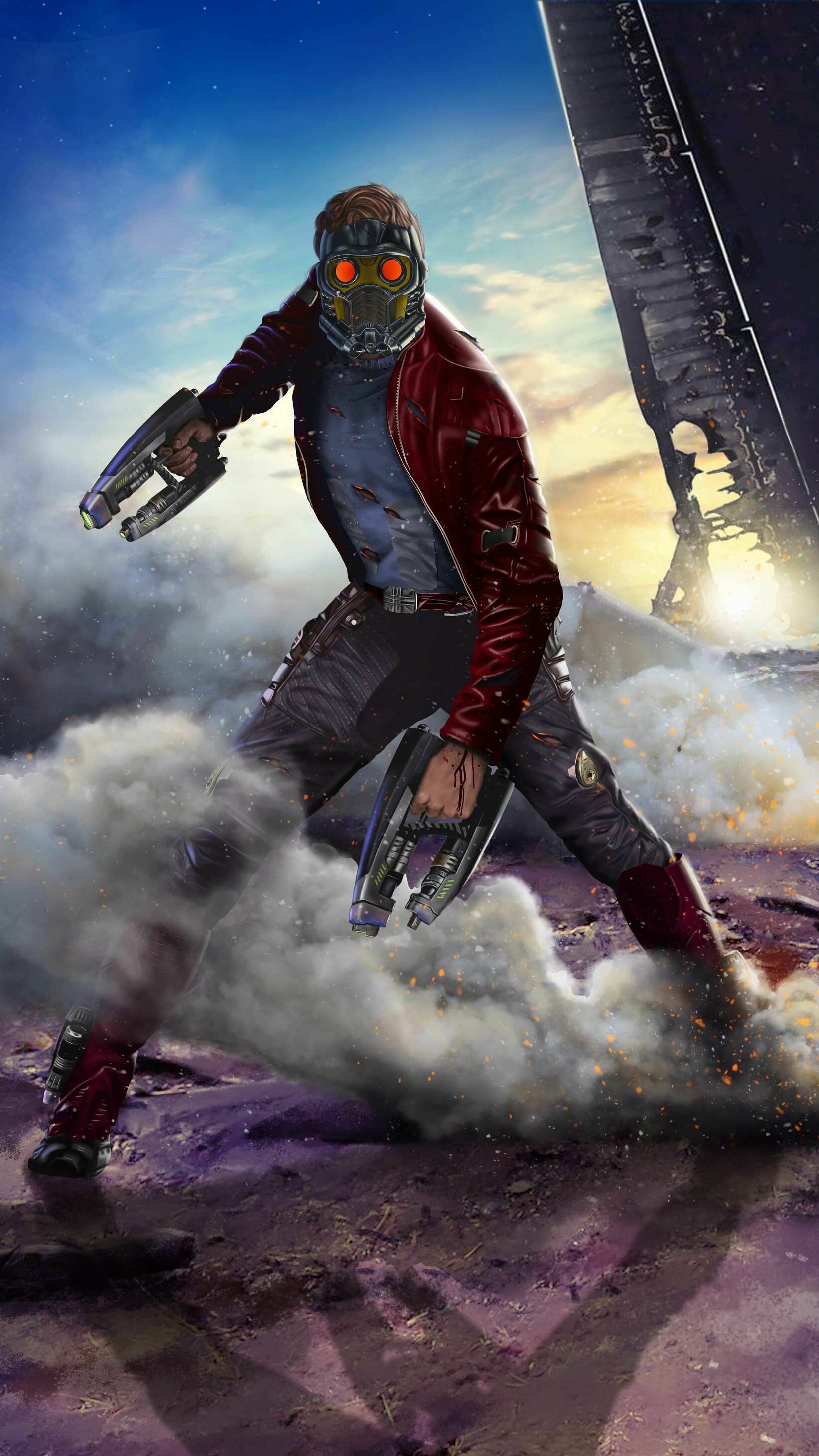 Marvel's Guardians of the Galaxy: Once the player has maximized the team's momentum, they can perform a "Call-to-Action" attack, which deals significant damage to stronger enemies. 1650x2930 HD Background.