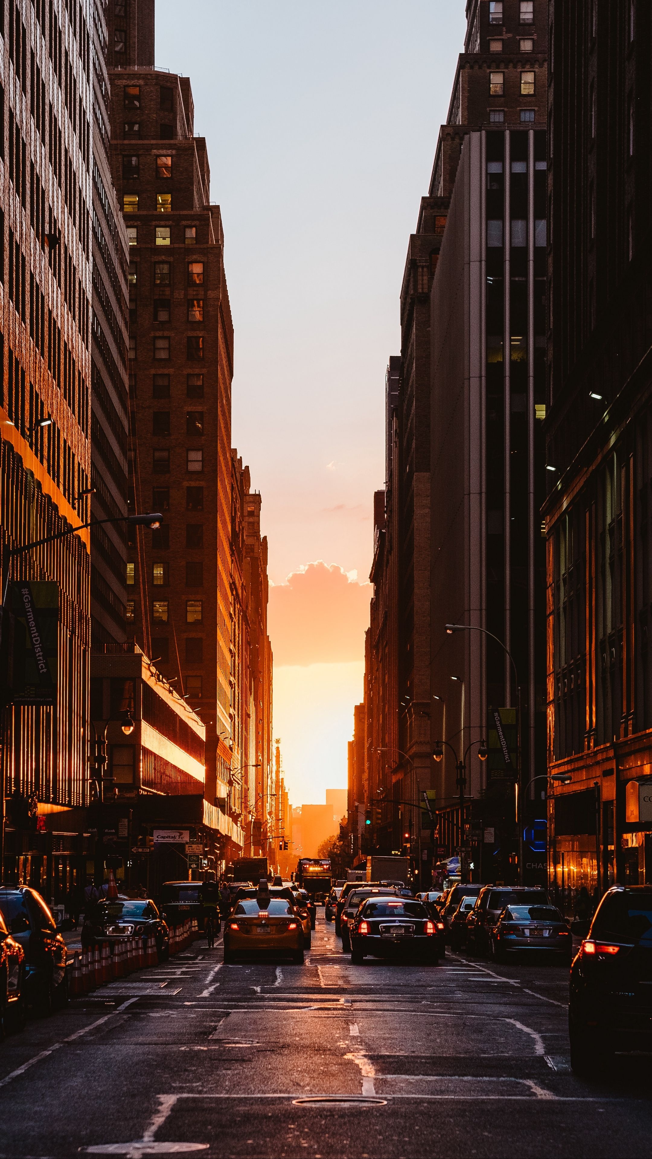 New York City sunset, Mesmerizing views, Urban enchantment, Captivating skyline, 2160x3840 4K Phone