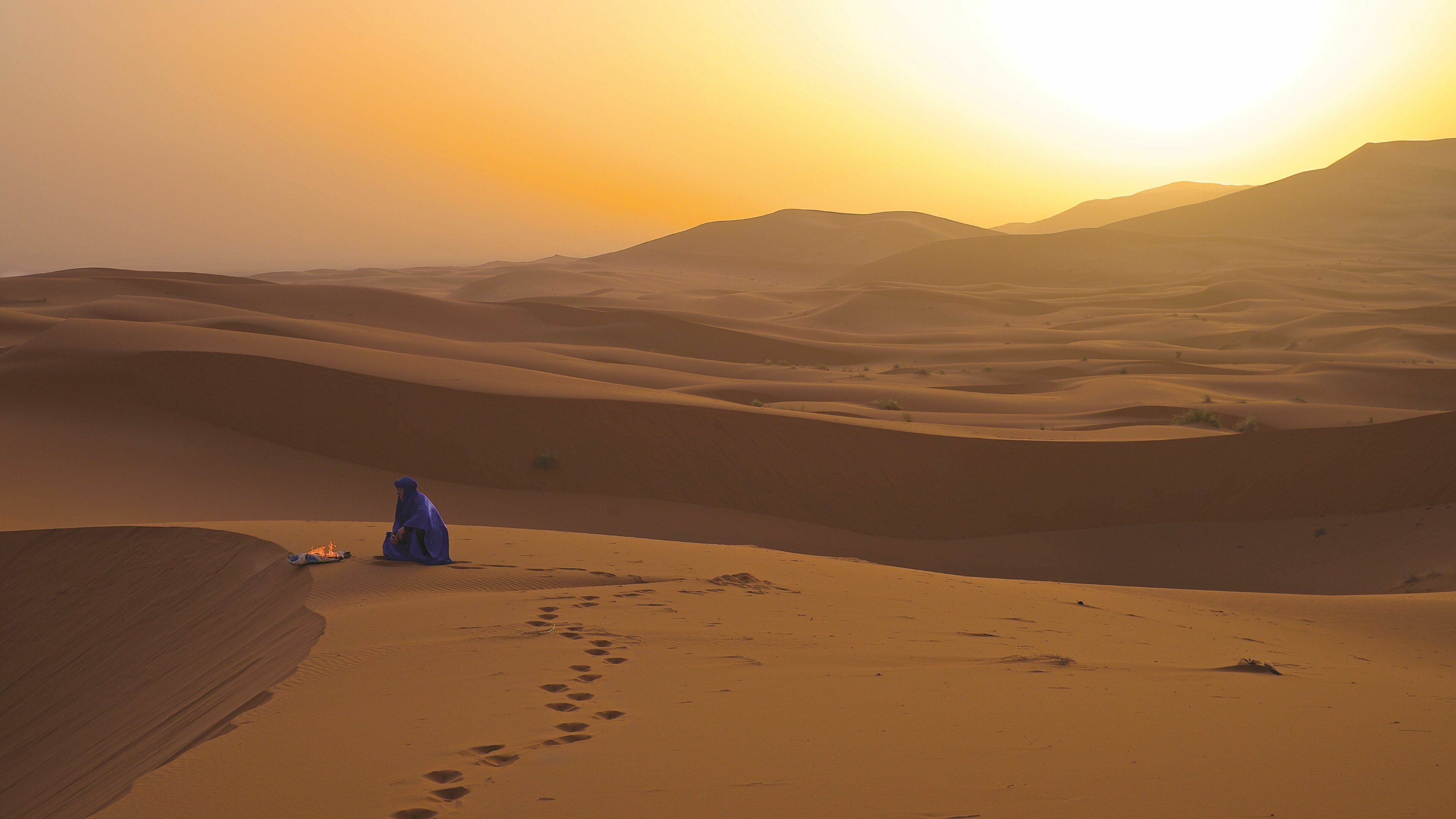 Desert: Sahara, African continent, The largest hot area in the world. 3840x2160 4K Background.