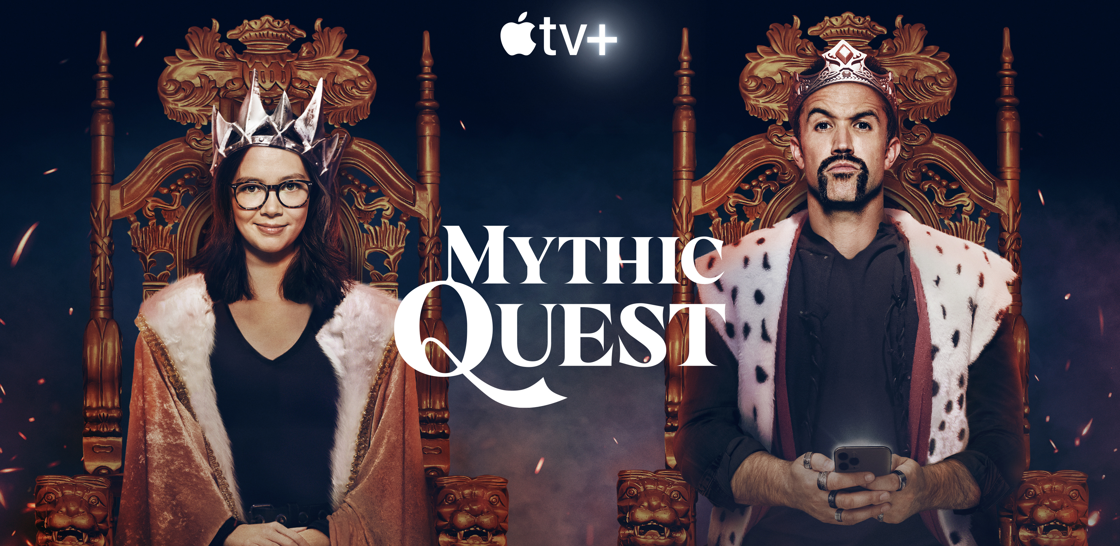 Mythic Quest bonus episode, Guest star Anthony Hopkins, 3840x1880 Dual Screen Desktop