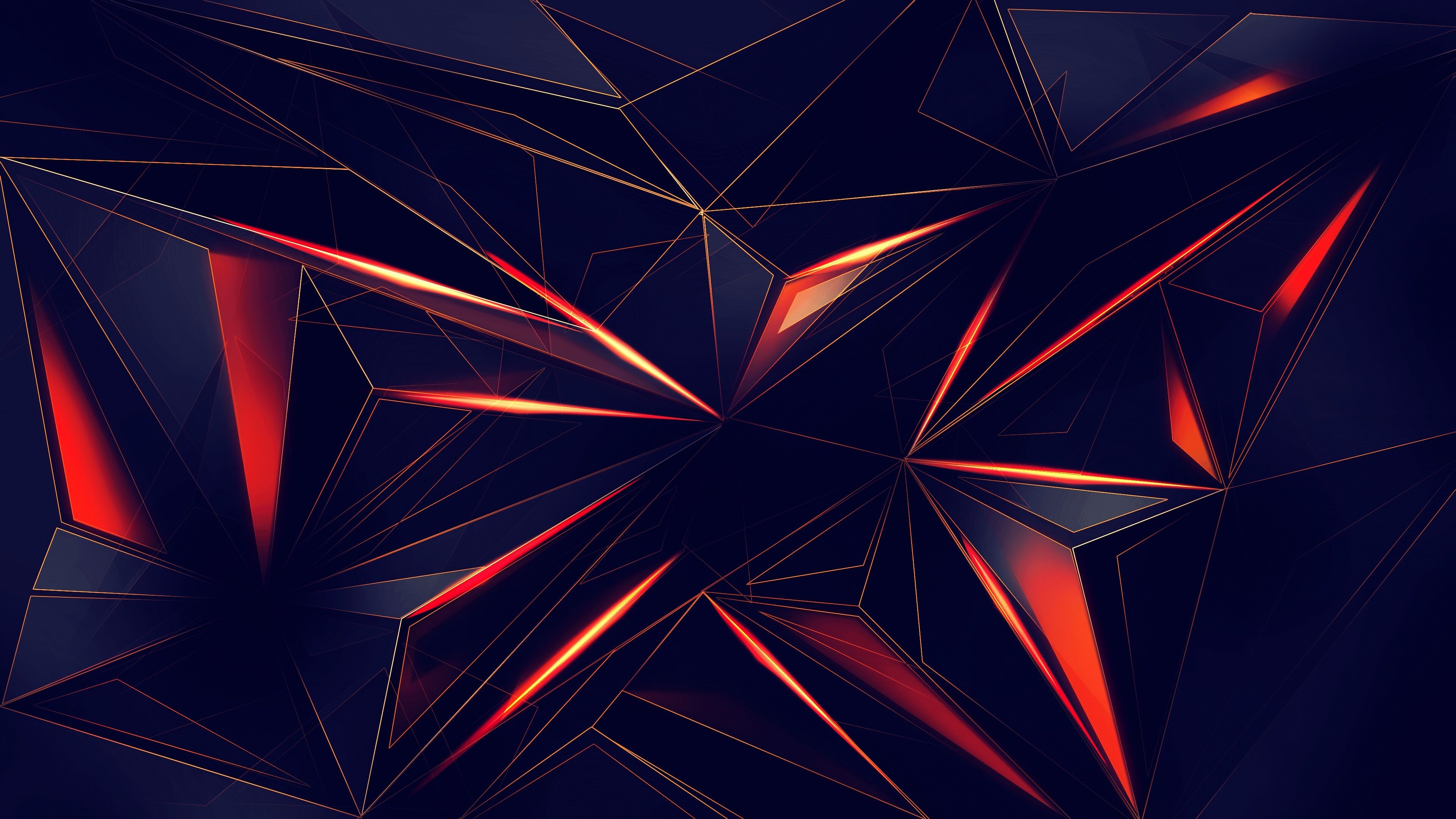 Geometry: Abstract pattern, Intersecting line segments, Angles. 3840x2160 4K Wallpaper.