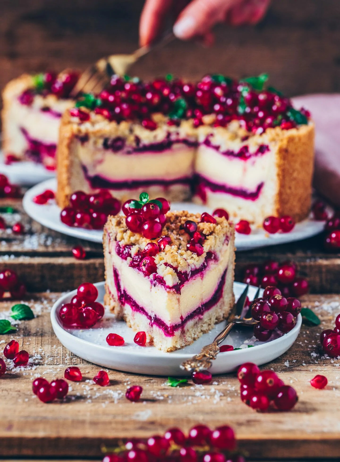 Red currant cheesecake, Irresistible dessert, Decadent and sweet, Vegan delight, 1440x1960 HD Phone