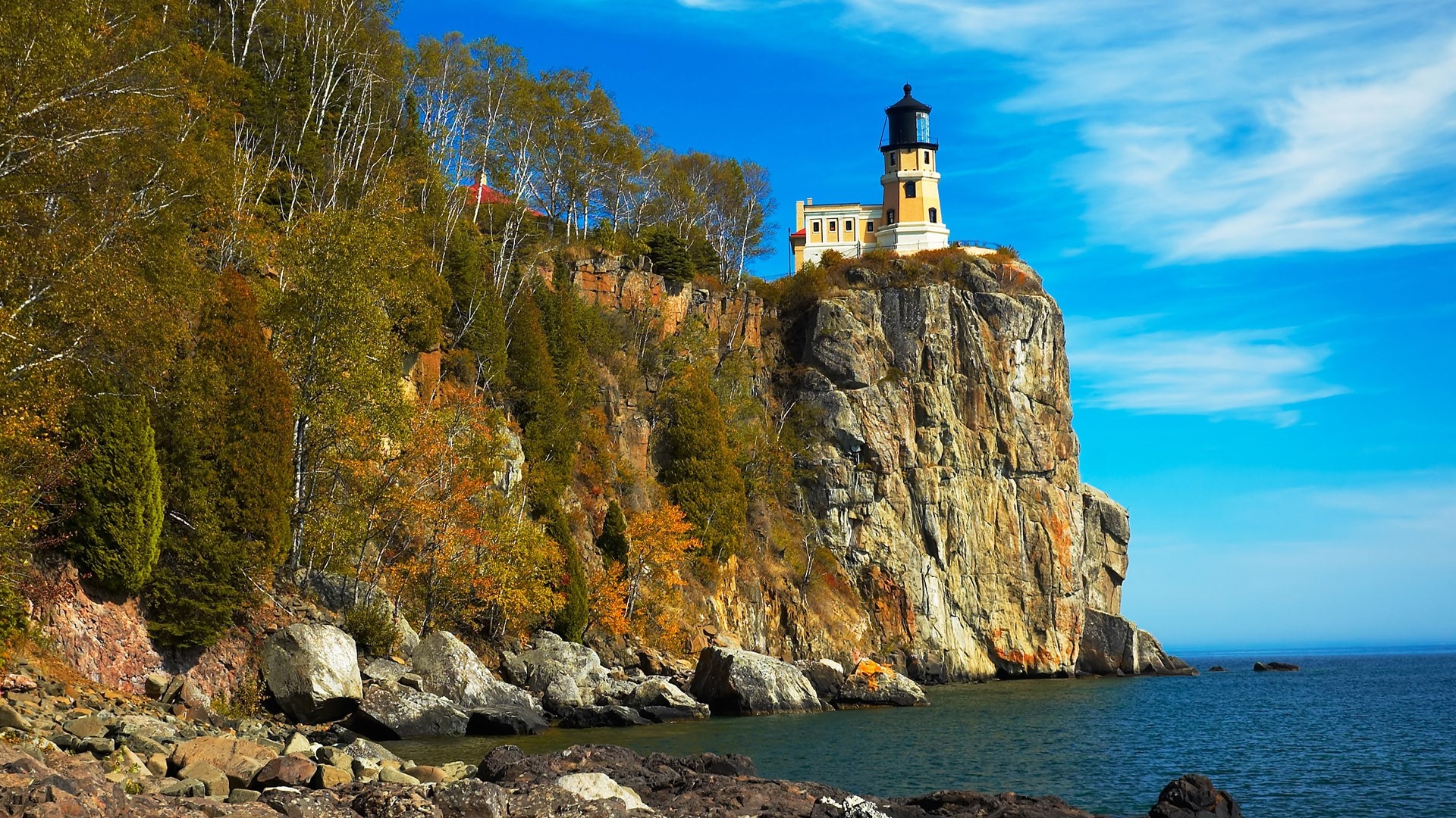 Split Rock Lighthouse, Lake Superior, Windows 10, 1920x1080 Full HD Desktop