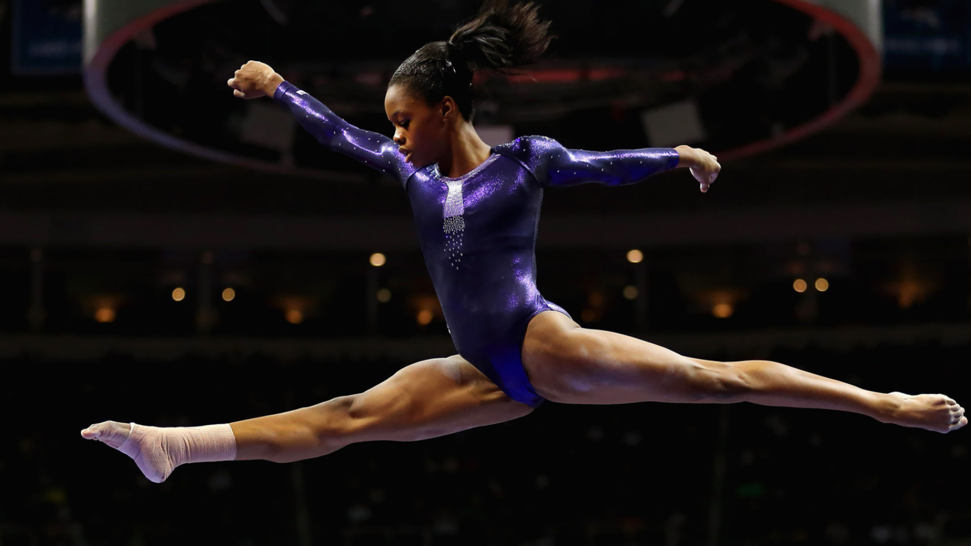 Acrobatic Gymnastics: Gabby Douglas, The first African American to become the Olympic individual all-around champion. 1920x1080 Full HD Wallpaper.
