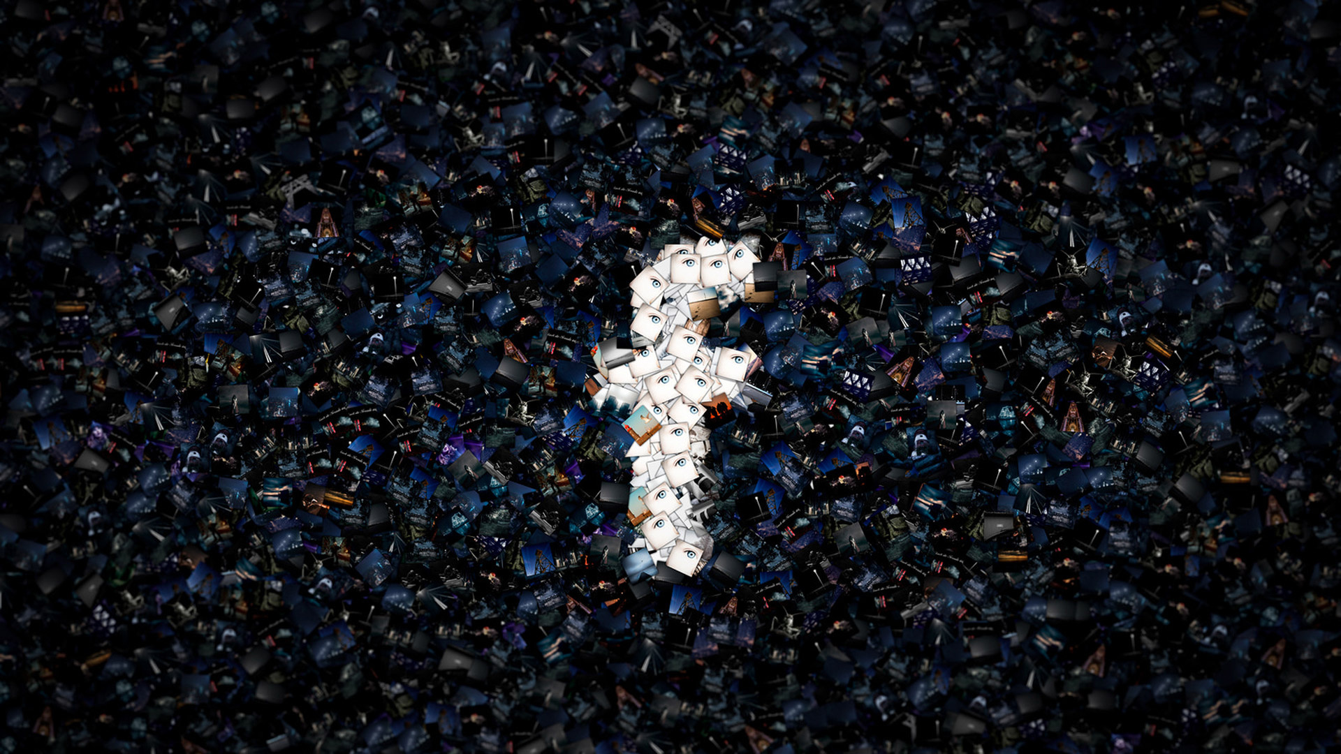 Facebook: Digital art, The most downloaded mobile app of the 2010s, Mark Zuckerberg. 1920x1080 Full HD Background.