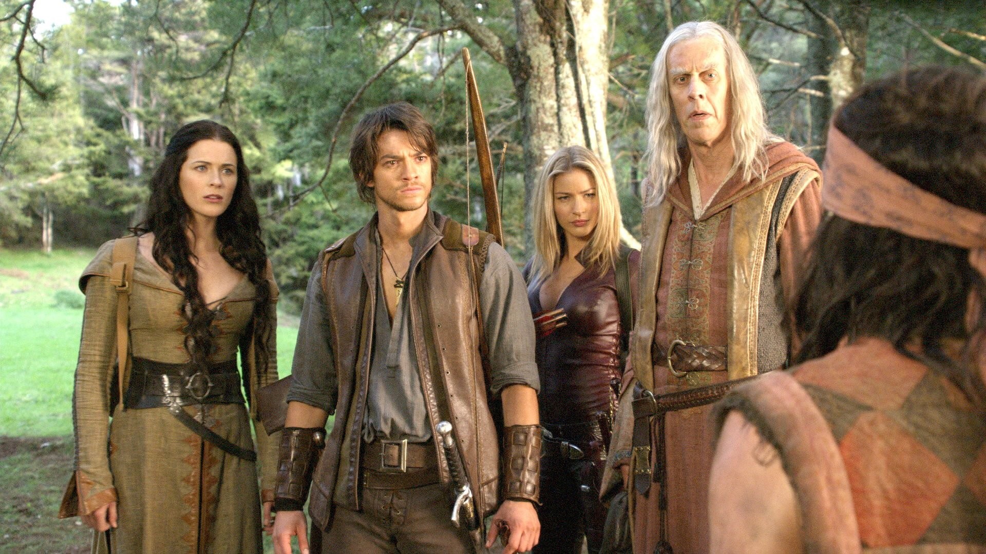 Legend of the Seeker (TV Series): Kahlan Amnell, Richard Cypher, Tabrett Bethell as Cara Mason and Bruce Spence. 1920x1080 Full HD Background.