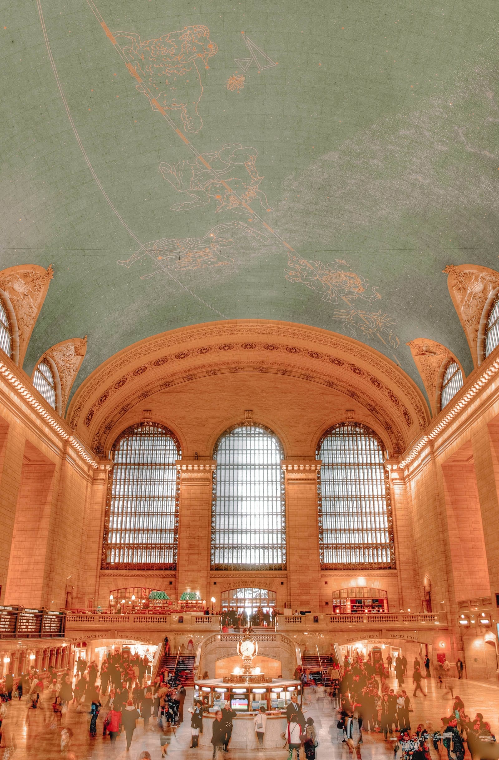 Postcards, Grand Central Station, New York, Hand luggage, 1600x2440 HD Phone