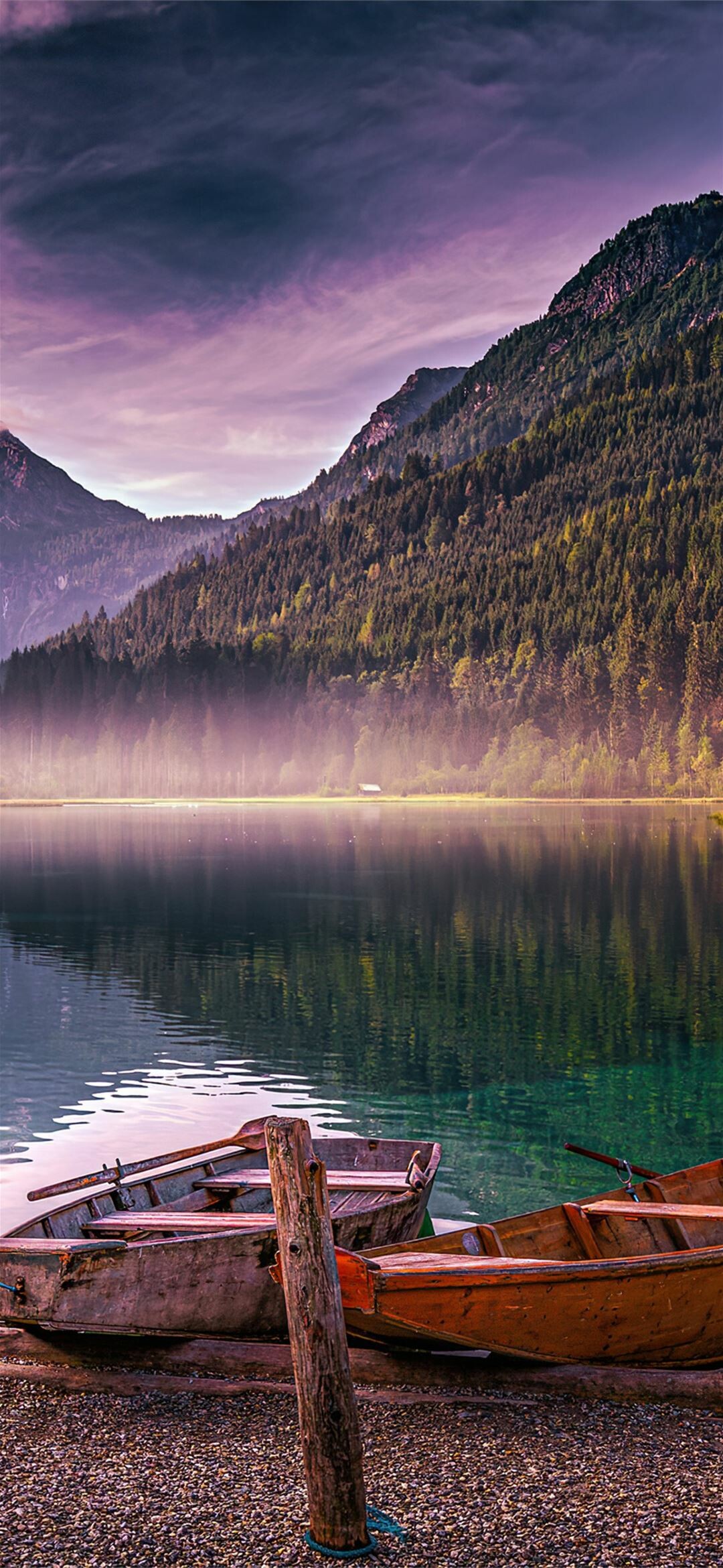 Lake: Jagersee reservoir, Austria, Inland sea, Outdoors, Panorama. 1080x2340 HD Wallpaper.