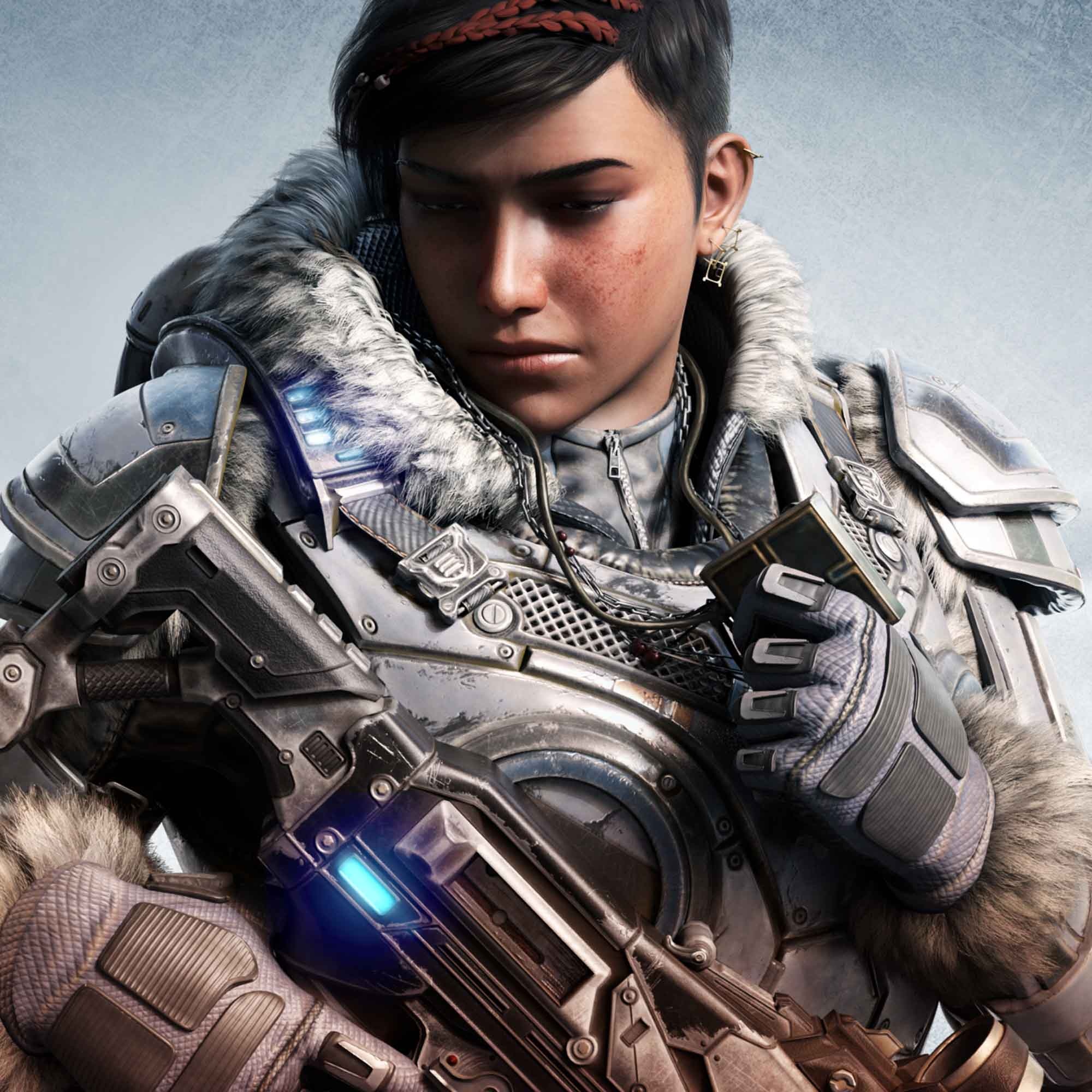 Gears 5 experience, Intense action, Futuristic warfare, Iconic characters, 2000x2000 HD Phone