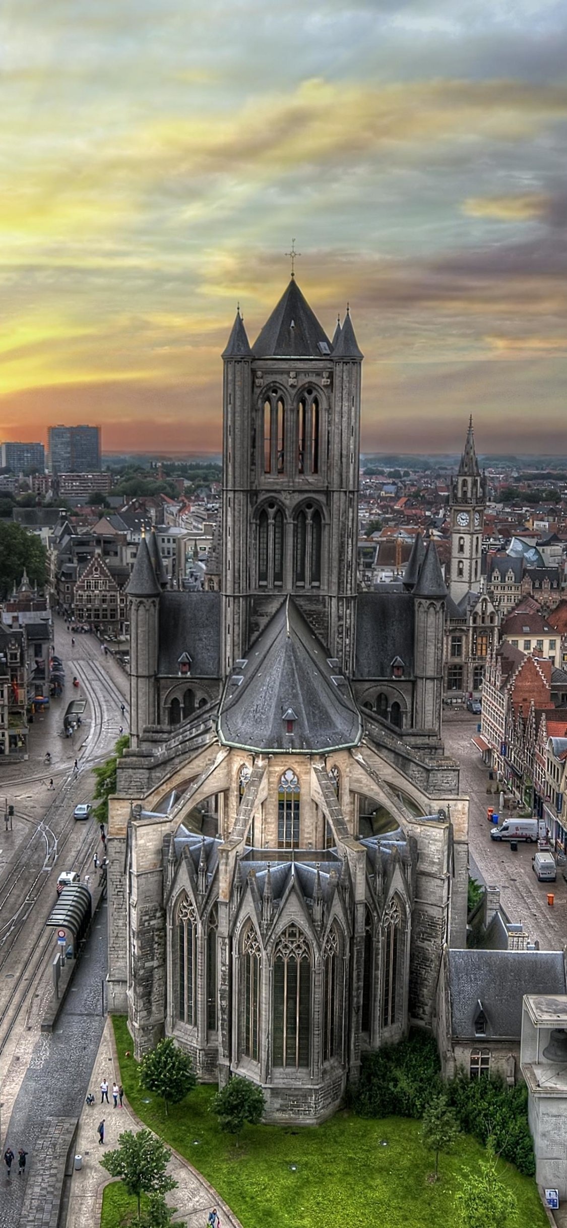 Ghent architecture, Historical landmarks, Charming canals, Belgian city, 1130x2440 HD Handy