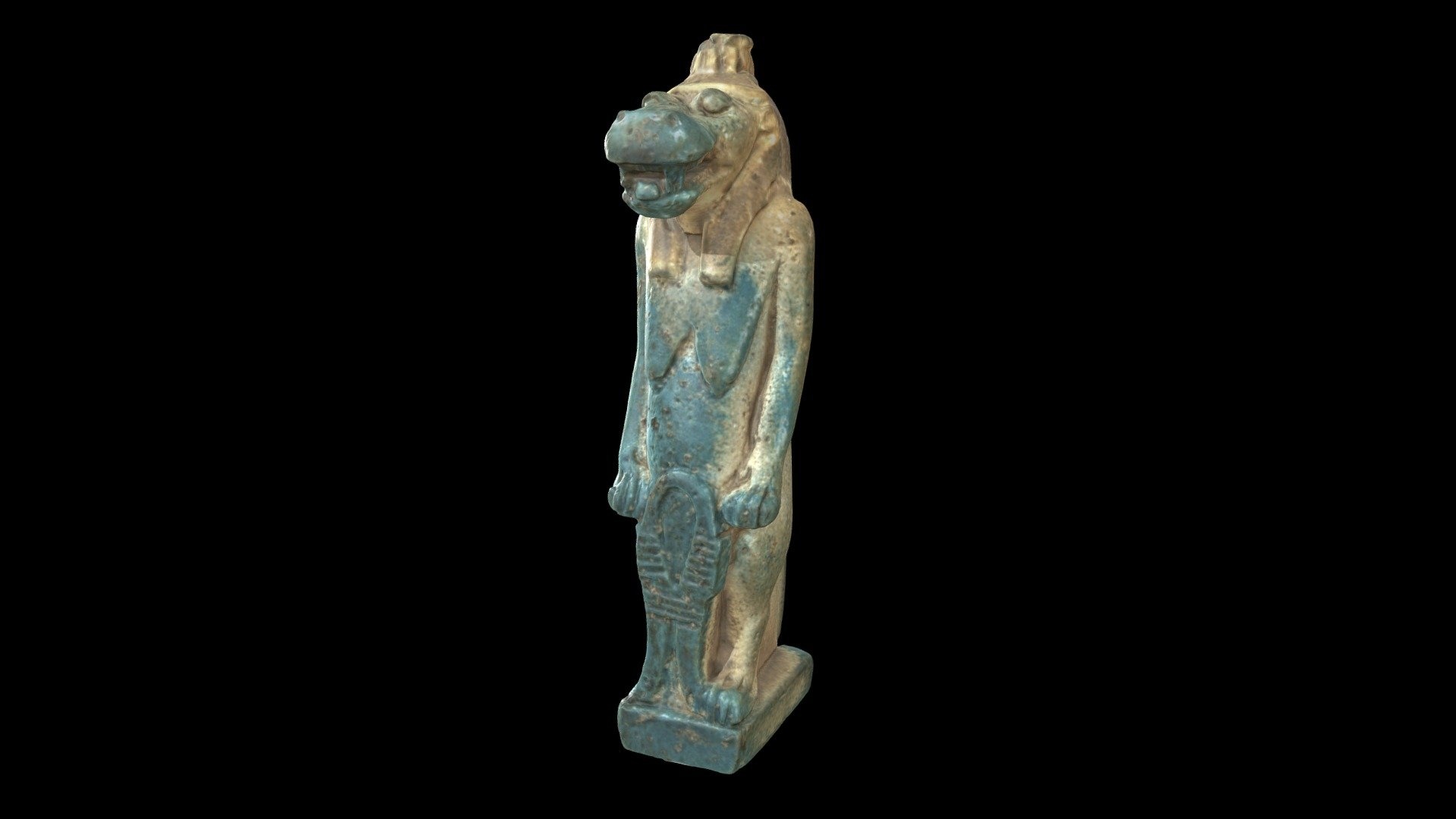 Goddess Taweret, Thyris figurine, 3D model, Harvard Museum, 1920x1080 Full HD Desktop