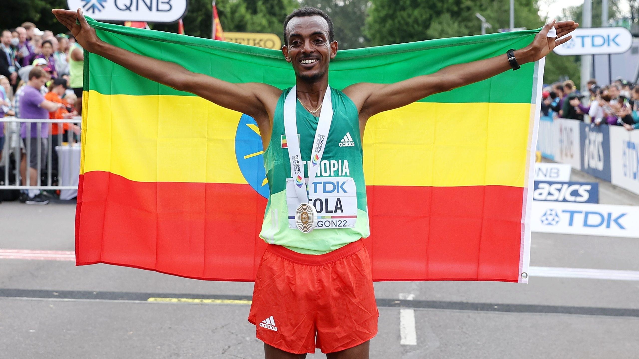 Tamirat Tola, Marathon runner, Ethiopian athlete, International competition, 2560x1440 HD Desktop