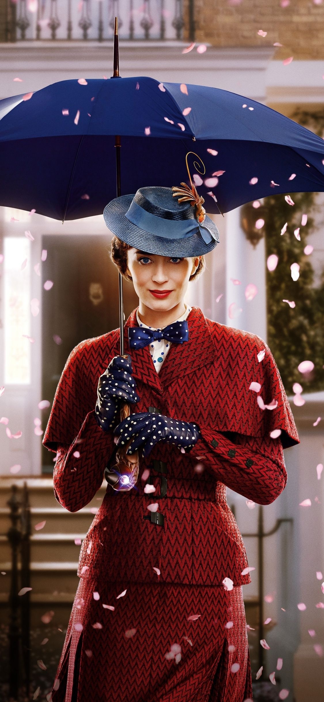 Emily Blunt: Starred as the titular character in Rob Marshall's Mary Poppins Returns (2018). 1130x2440 HD Wallpaper.