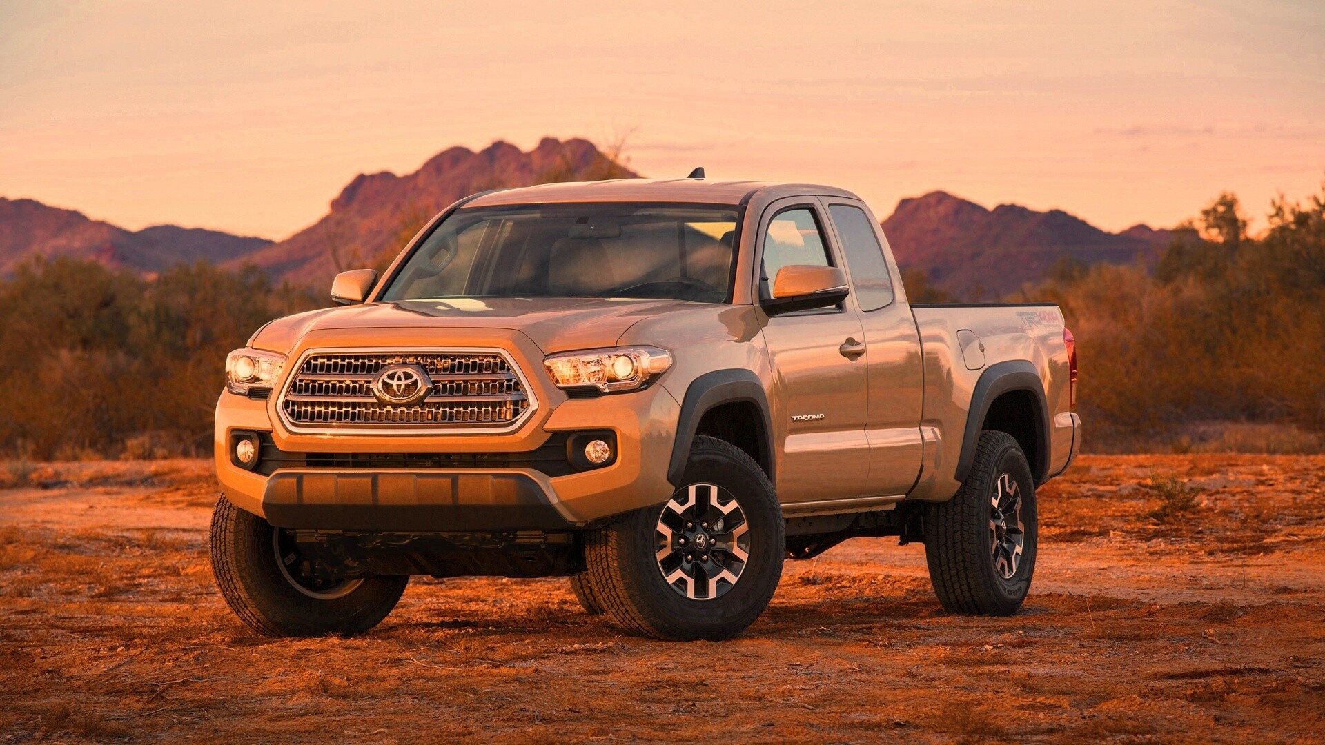 Toyota Tacoma: The third generation was officially unveiled at the January 2015 North American International Auto Show. 1920x1080 Full HD Background.