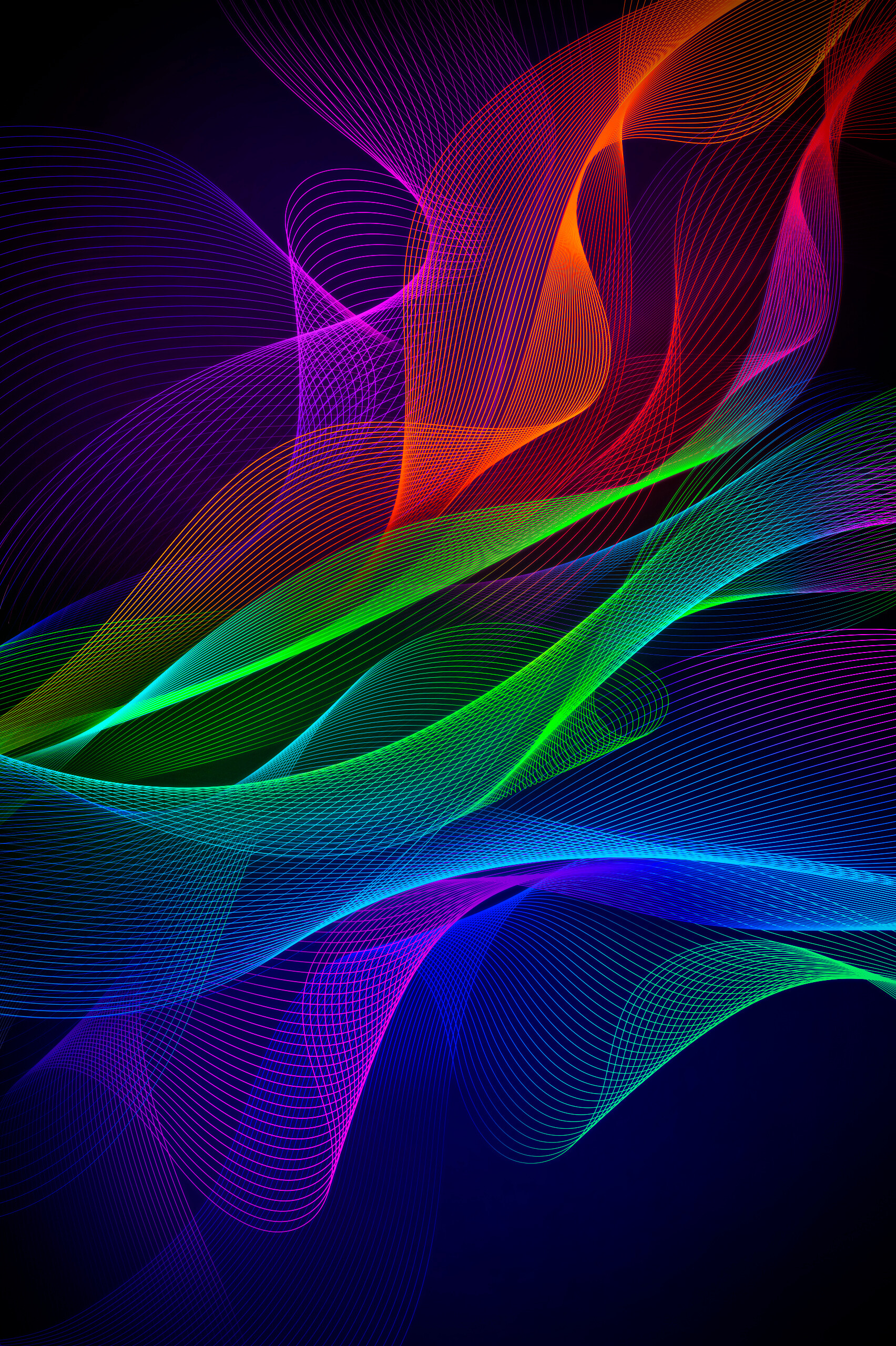 Rainbow Colors: Razer, Geometric pattern, Visual effects. 1710x2560 HD Background.