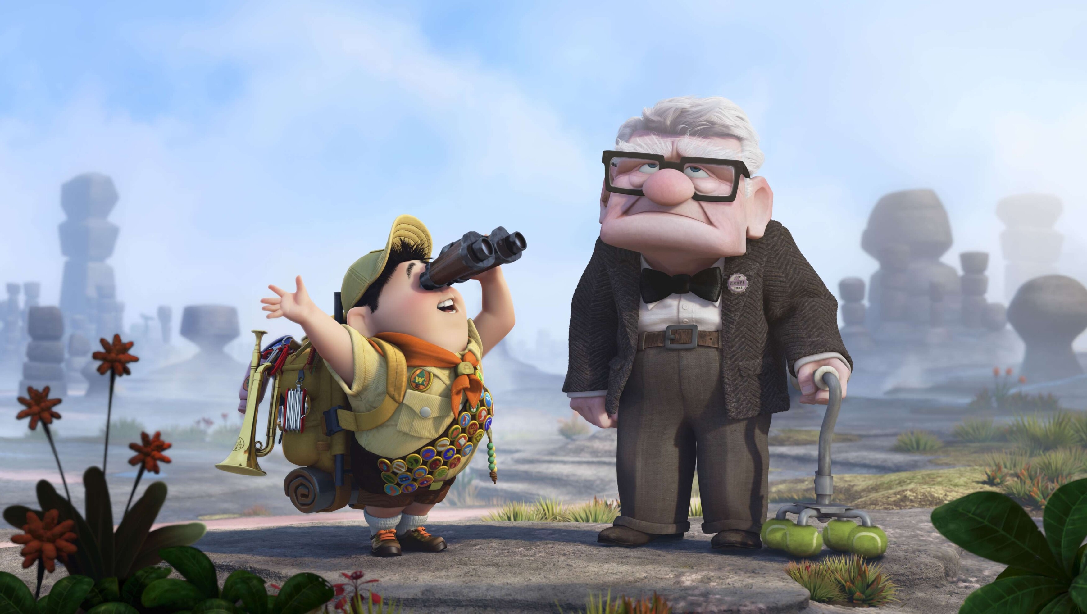 Up (Cartoon): Animated films, Produced by Pixar Animation Studios. 3500x1980 HD Wallpaper.