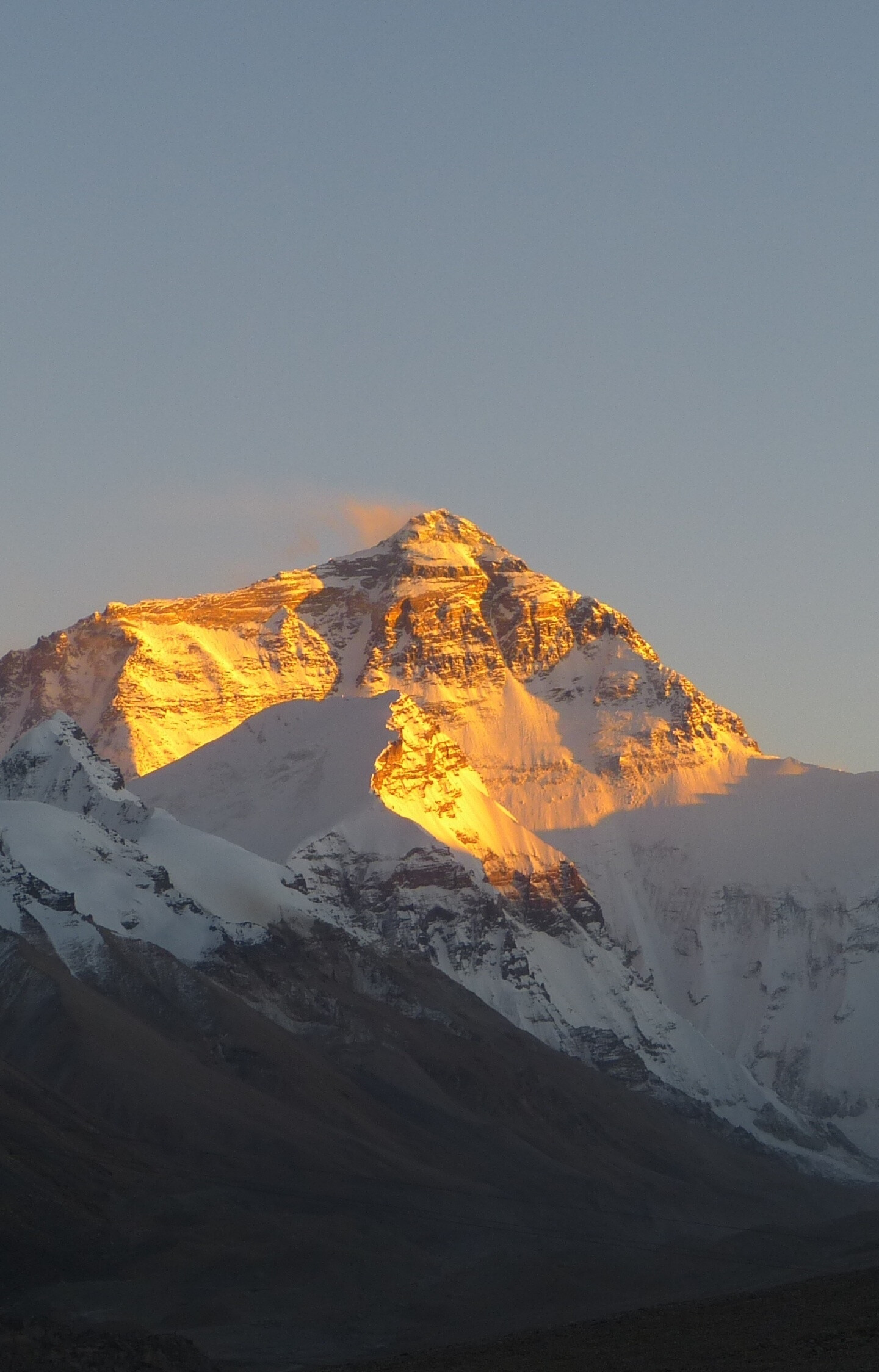 Mount Everest: Mountain's peak, The China–Nepal border. 1440x2250 HD Background.