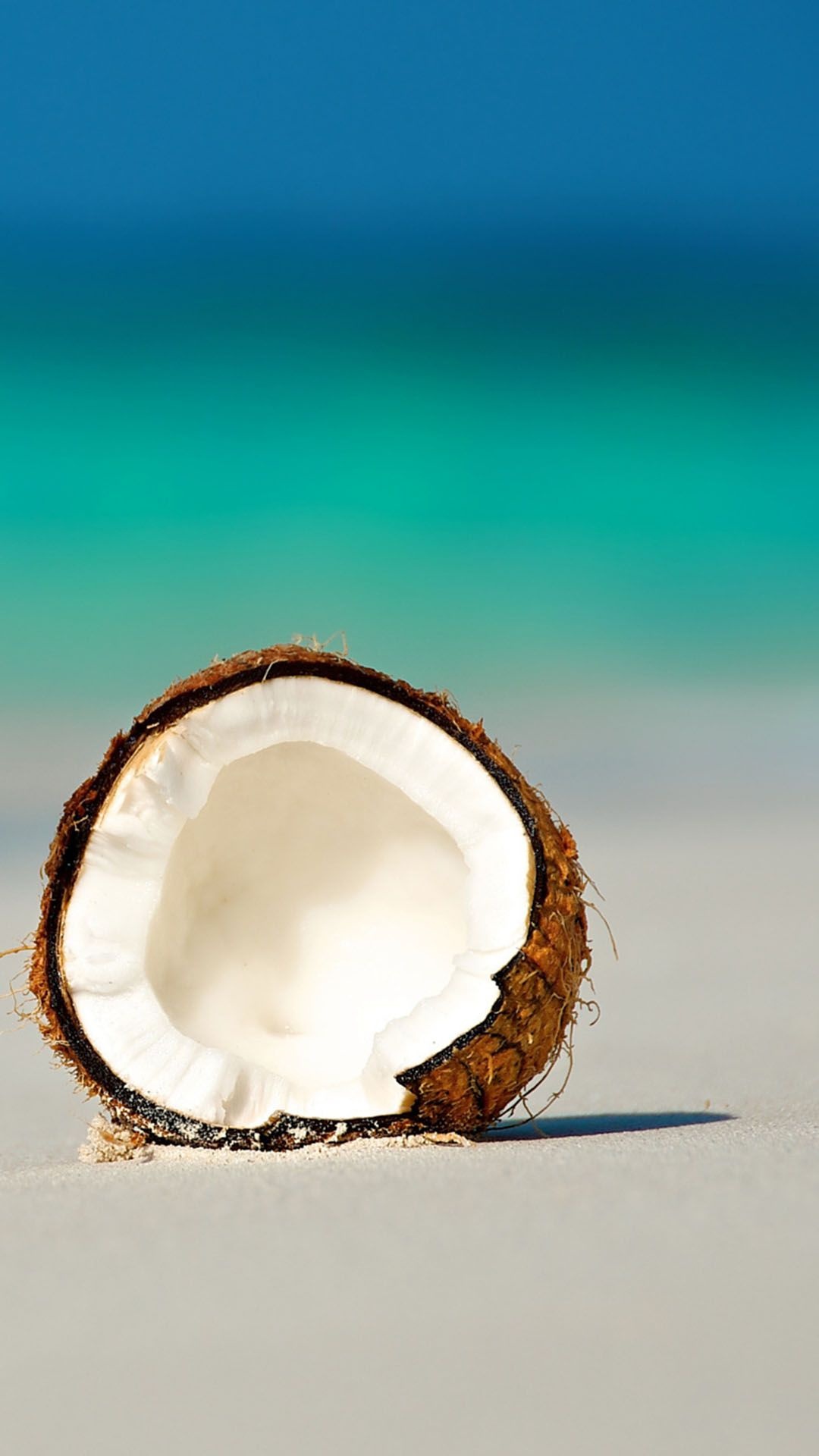 Coconut: Contains minerals and nutrients such as potassium, sodium, manganese, vitamin B, copper, and iron. 1080x1920 Full HD Background.