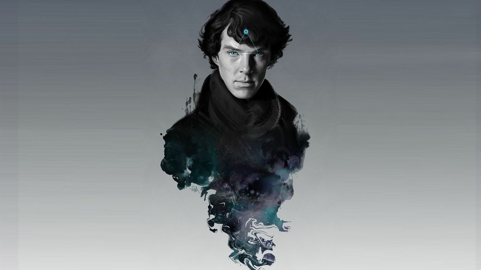 Sherlock (TV Series): Holmes, Benedict Cumberbatch, Art. 1920x1080 Full HD Wallpaper.