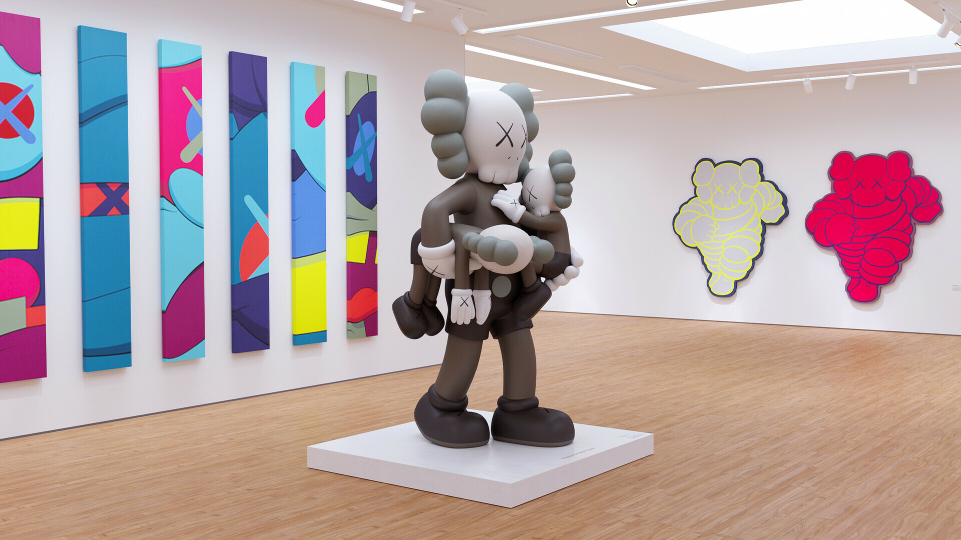 KAWS: Art exhibition, Collaborated with John Mayer to produce a collection of guitar picks in 2008. 1920x1080 Full HD Background.