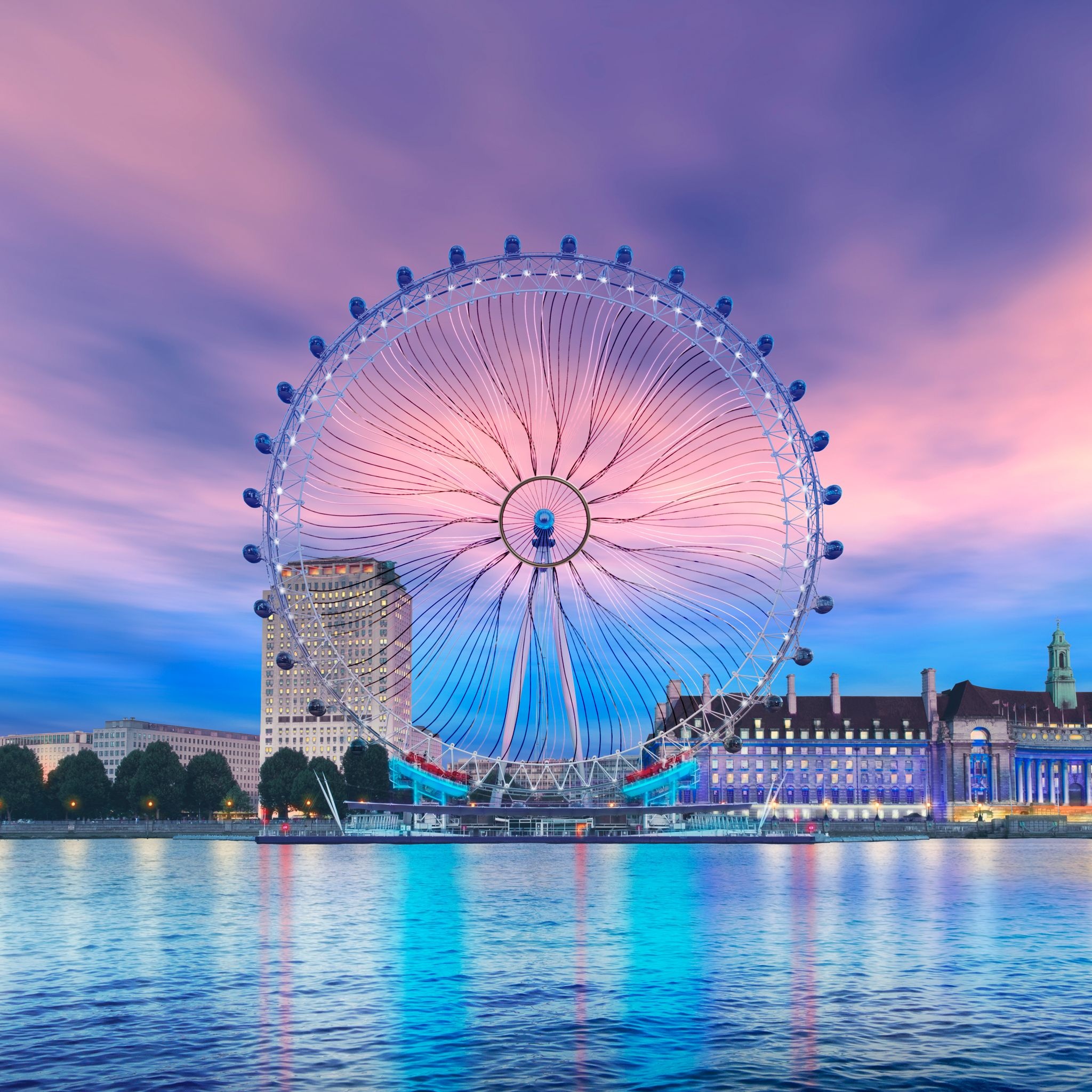 London Eye, Stunning backgrounds, Top free wallpapers, Eye-catching, 2050x2050 HD Phone