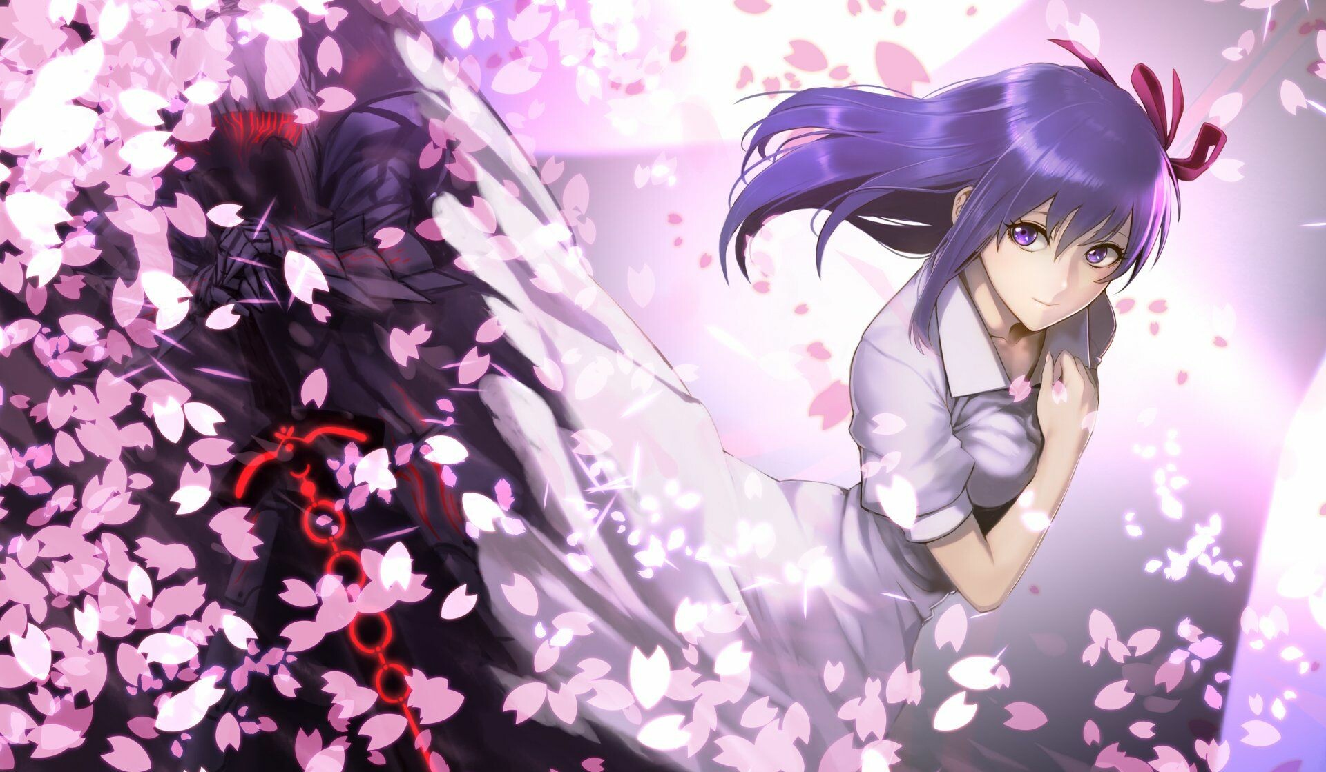 Fate/stay night: Heaven's Feel: Sakura Matou, Created by Kinoko Nasu, Anime character. 1920x1120 HD Background.