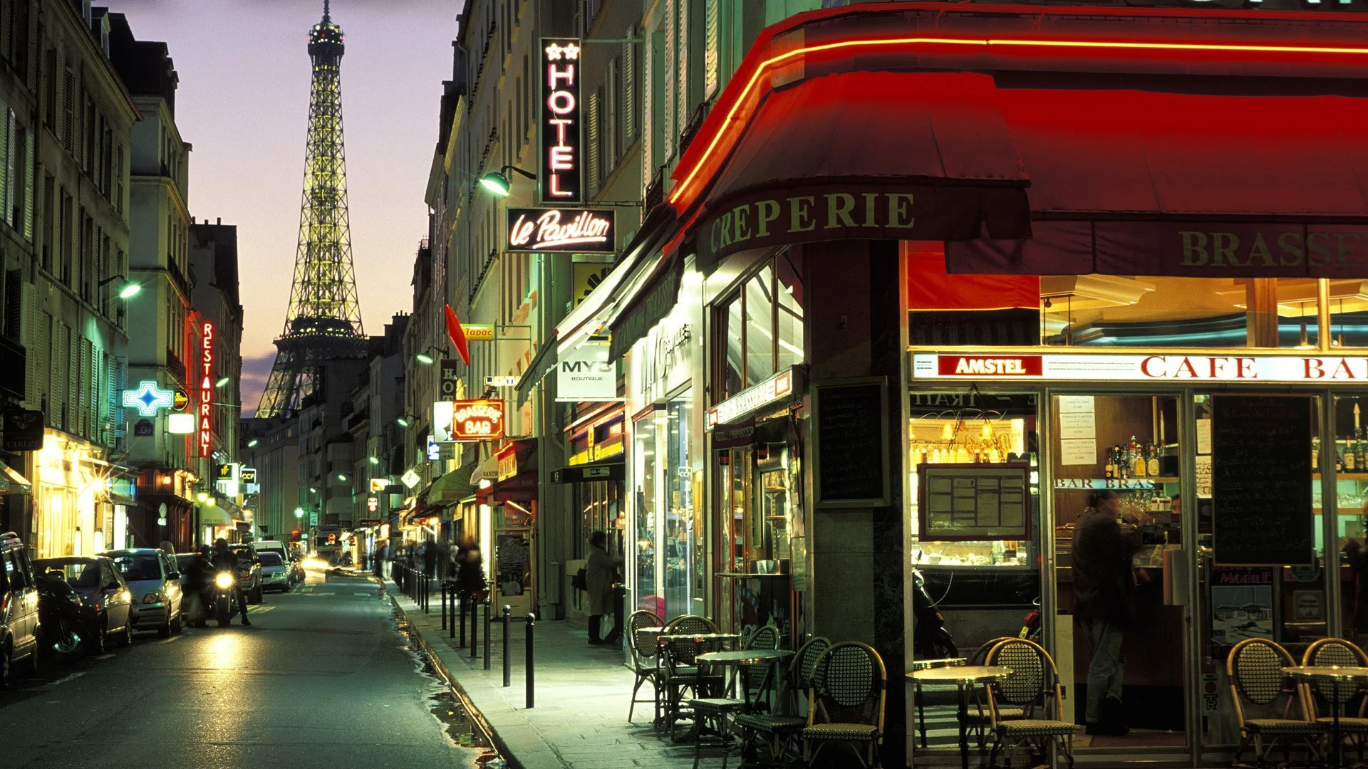Parisian cafe magic, Charming streets, Sidewalk cafes, Romantic vibe, 1920x1080 Full HD Desktop