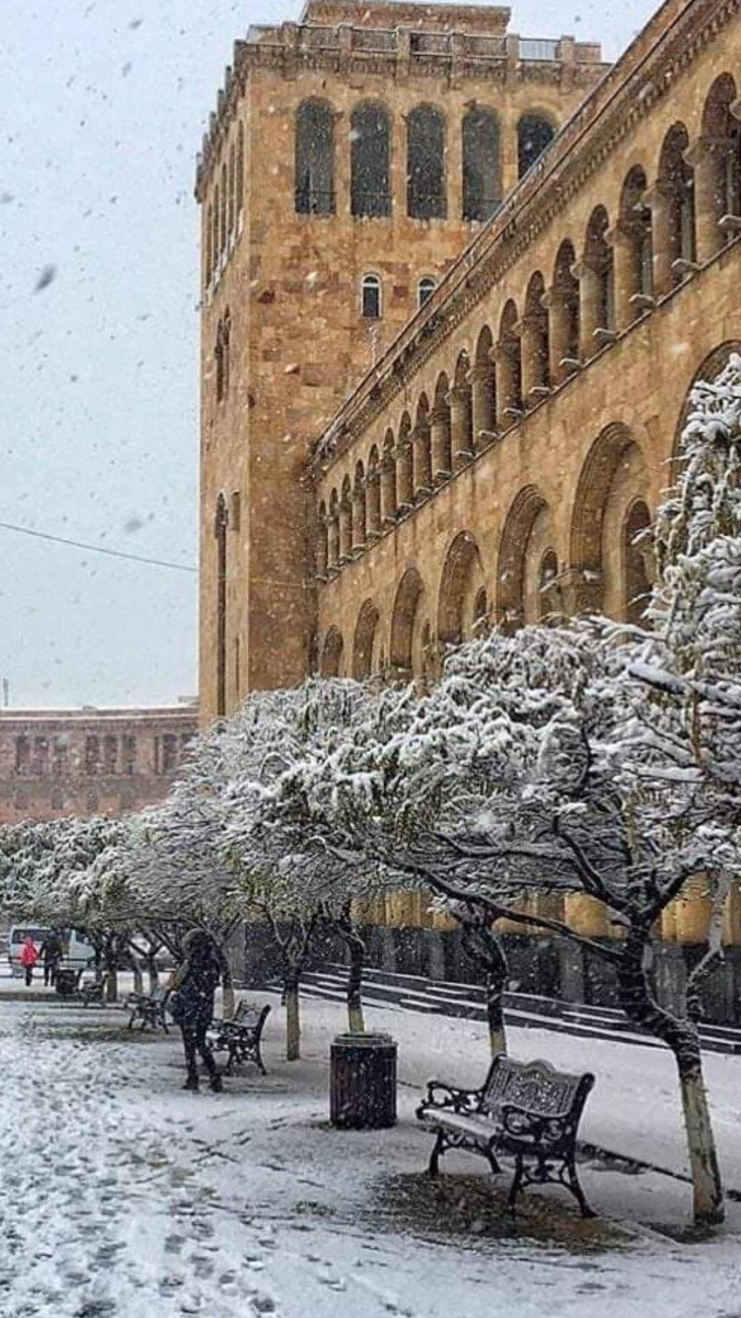 Yerevan in winter, Armenian capital, Places to visit, Exploring Armenia, 1080x1920 Full HD Handy
