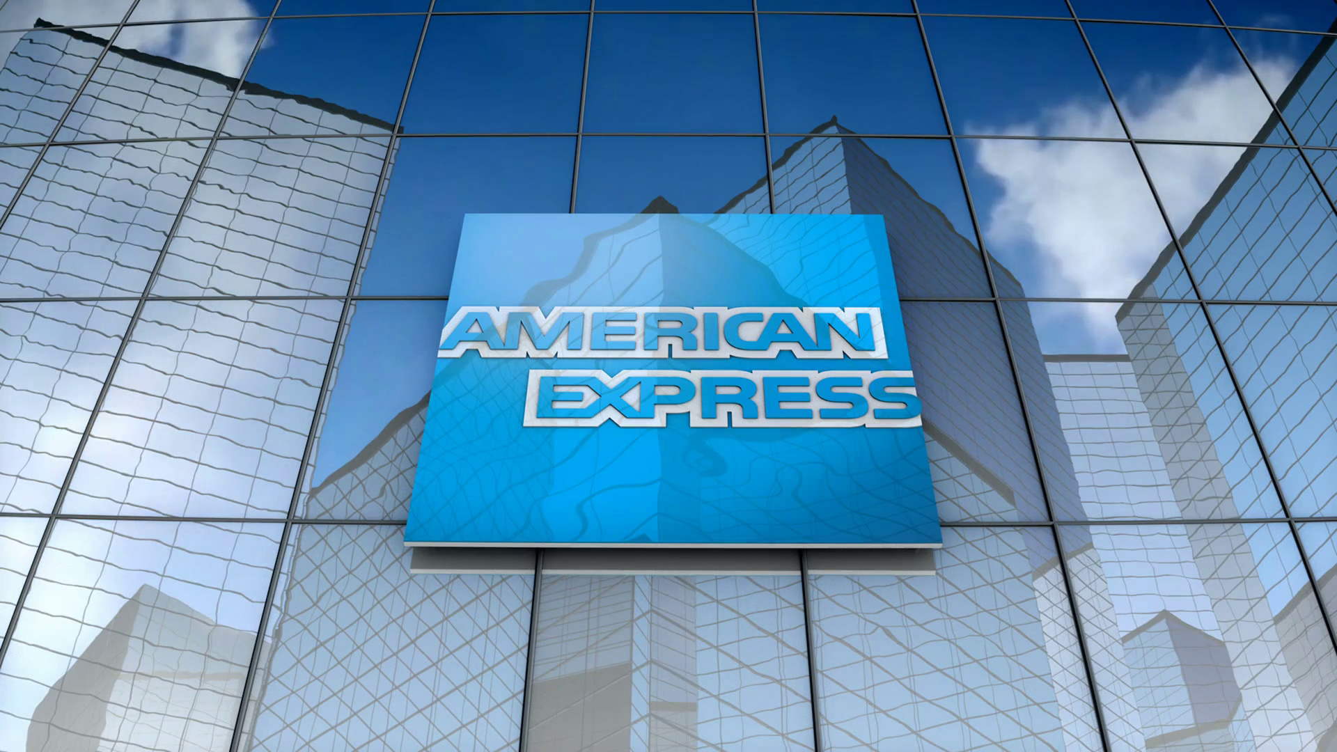 American Express: American financial corporation that primarily issues credit cards, processes payments, and provides travel-related services worldwide. 1920x1080 Full HD Background.