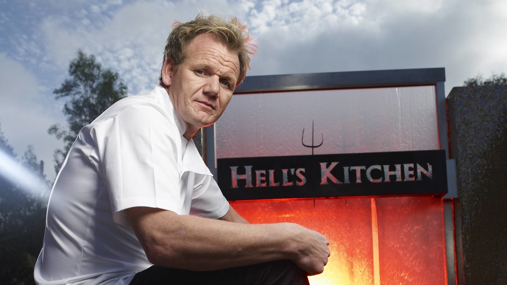 Gordon Ramsay: Hosted several cooking shows such as "Hell's Kitchen" and "MasterChef". 1920x1080 Full HD Background.
