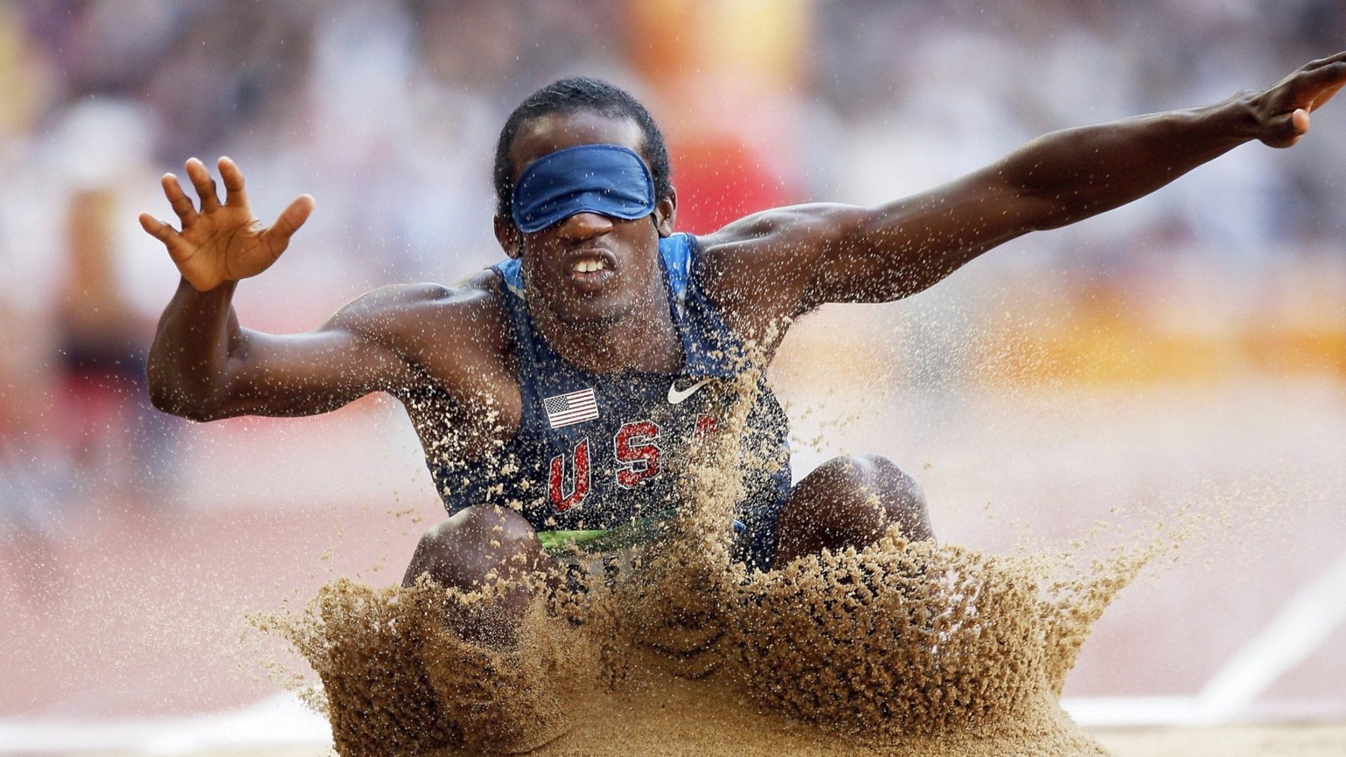 Long Jump: Lex Gillette, Record-breaking blind long jumper, A competition that involves leaping as far as possible. 1920x1080 Full HD Wallpaper.