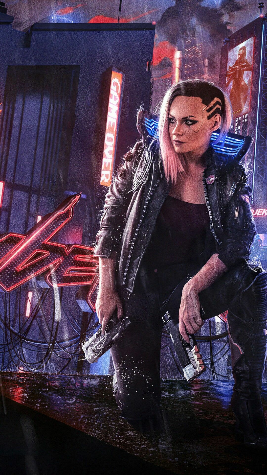Cyberpunk 2077: The game that takes place in Night City, Futuristic, Guns. 1080x1920 Full HD Background.