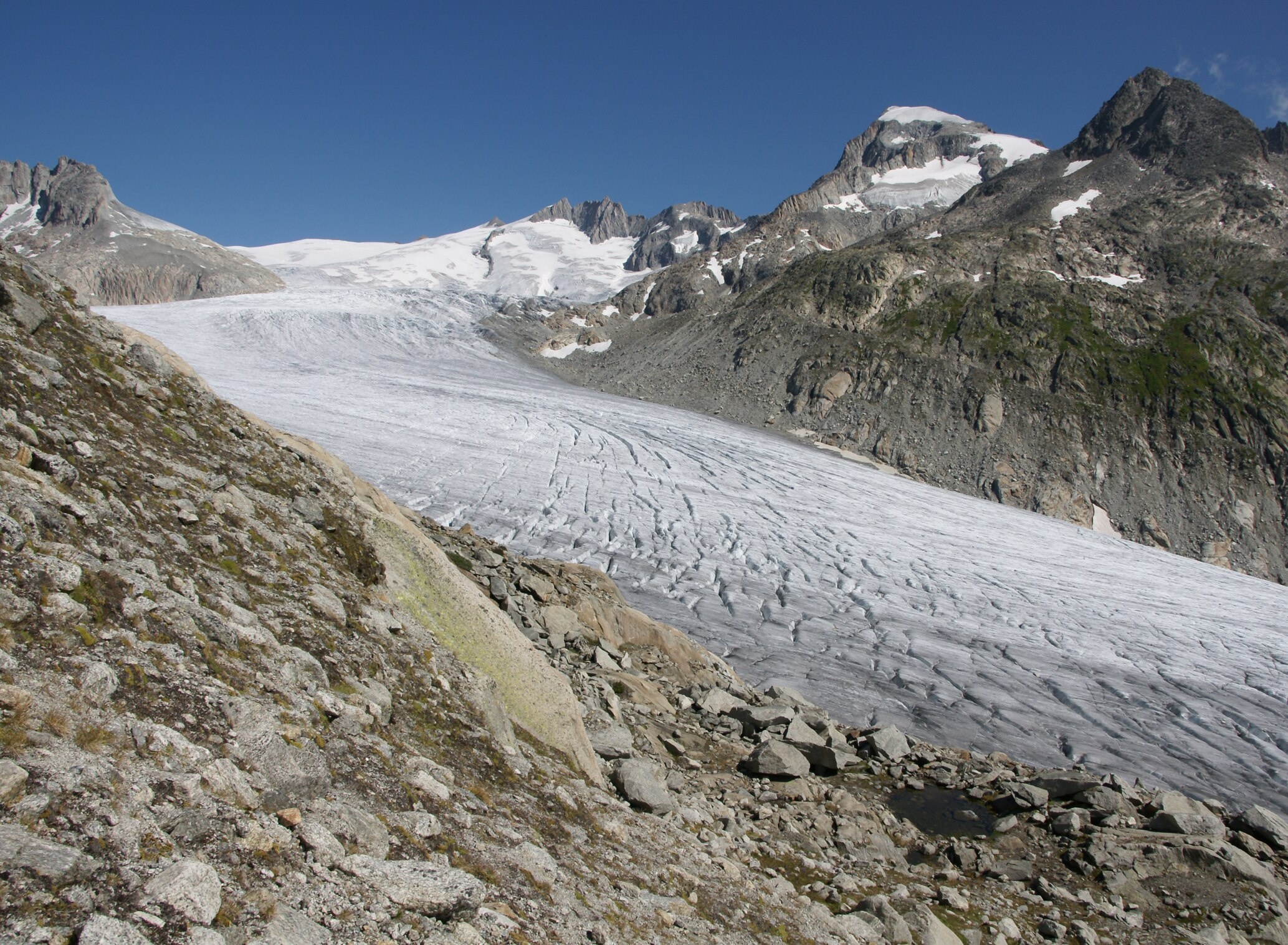 Rhone Glacier, Four sources trail, Obergoms, Swiss mountains, 2070x1520 HD Desktop