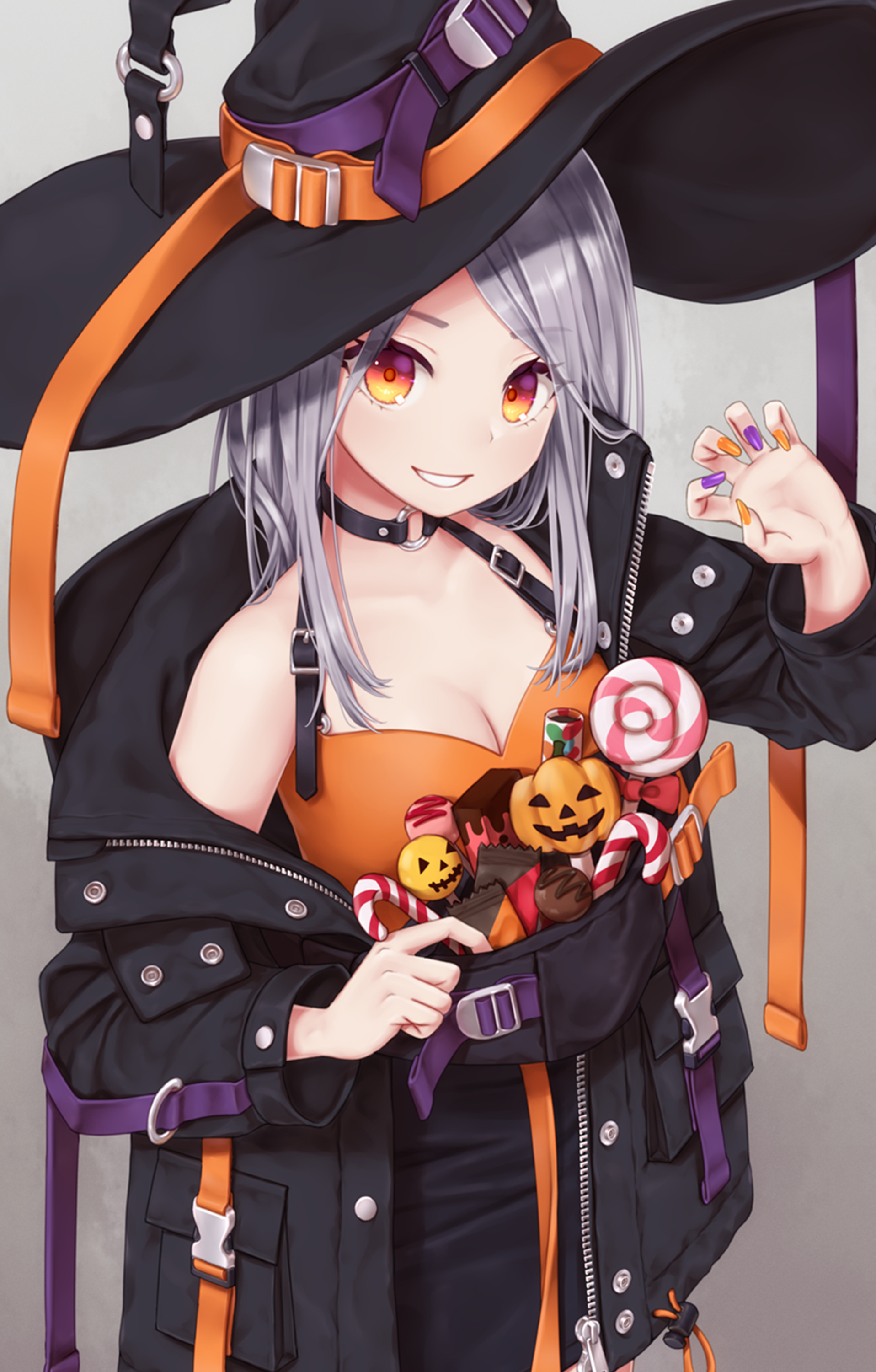Halloween Anime, Cute anime girls, 1920x3000 HD Phone