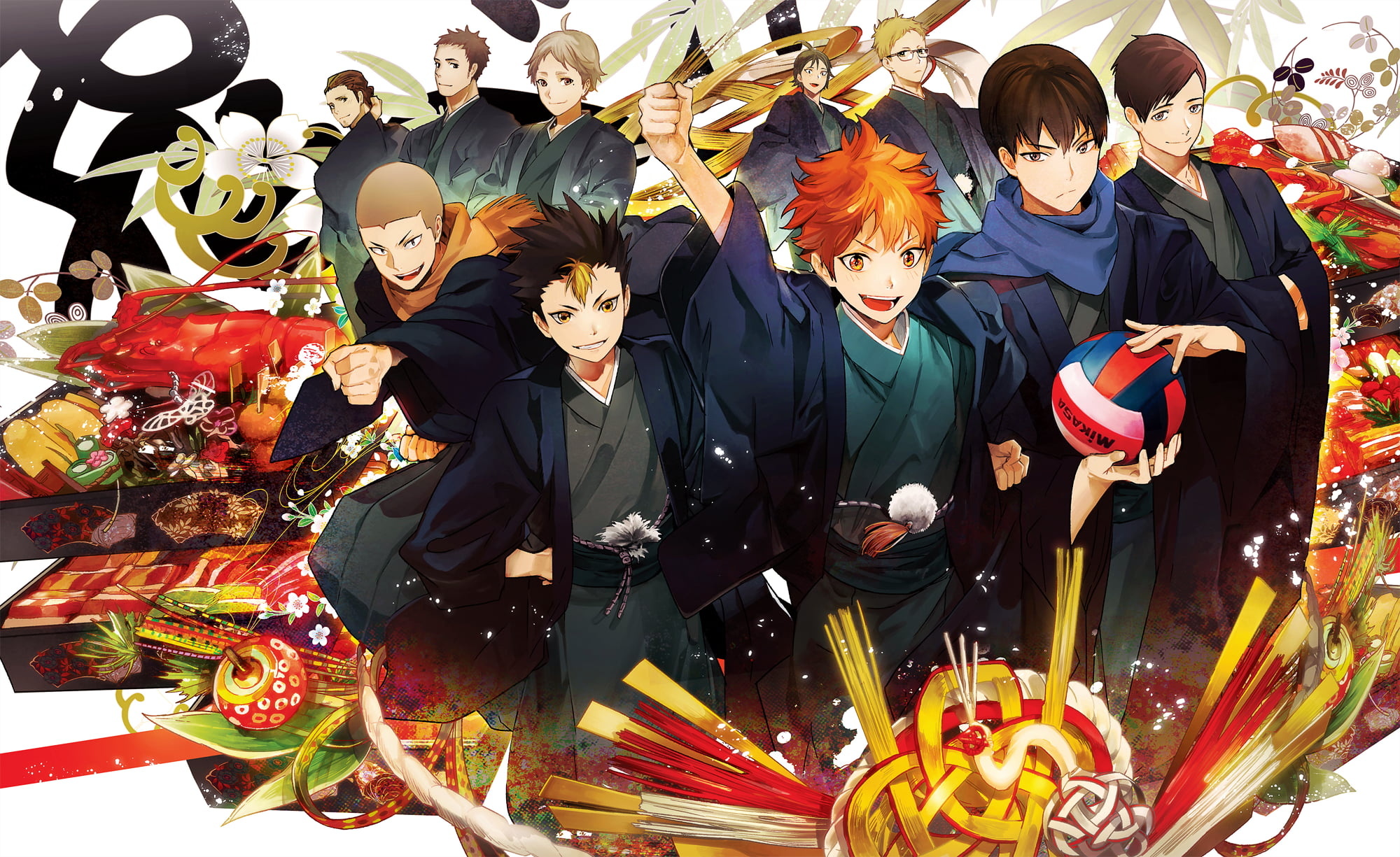 Haikyuu!!: Anime boys, Volleyball team, Tournament, Kageyama Tobio. 2000x1230 HD Wallpaper.