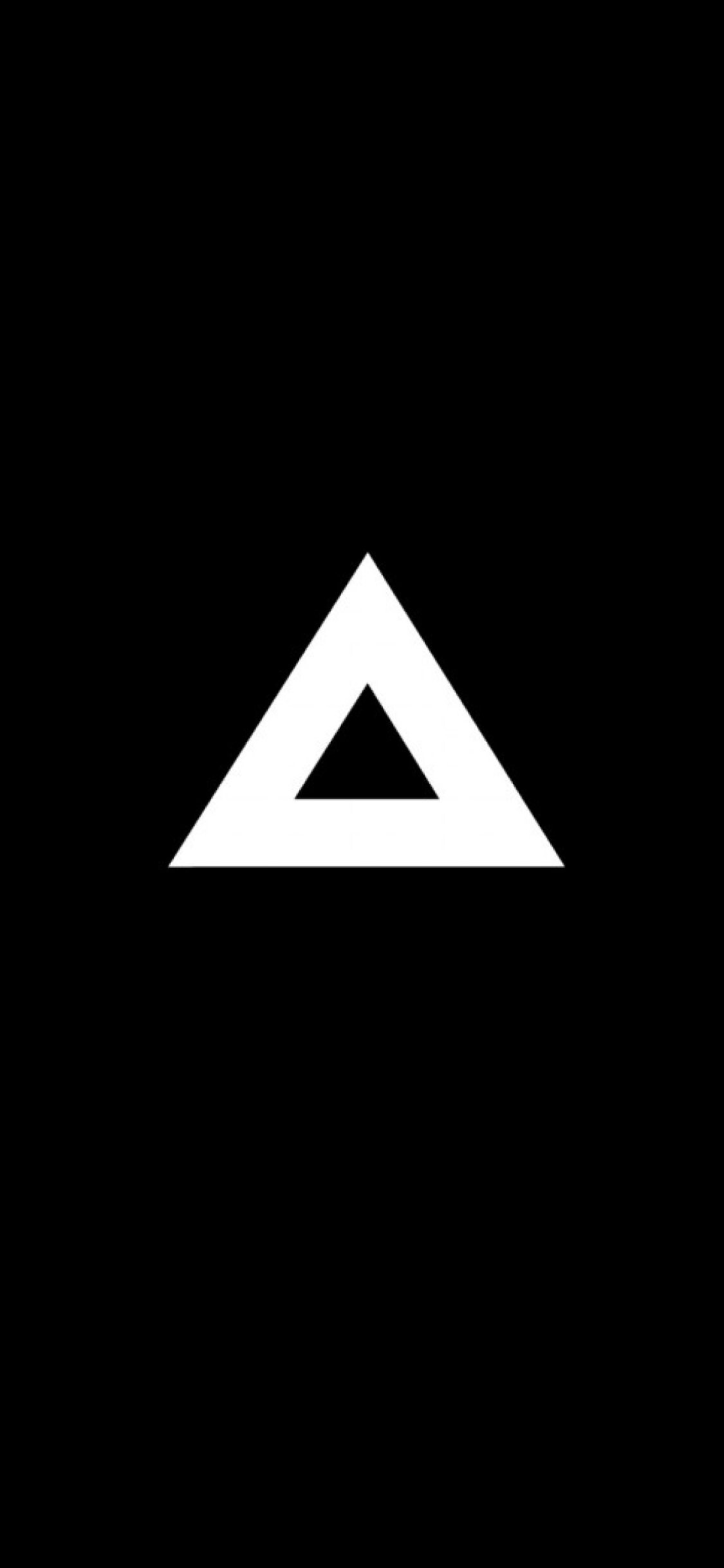 Triangle: Abstract minimalism, Equilateral figure, Acute angles. 1130x2440 HD Background.