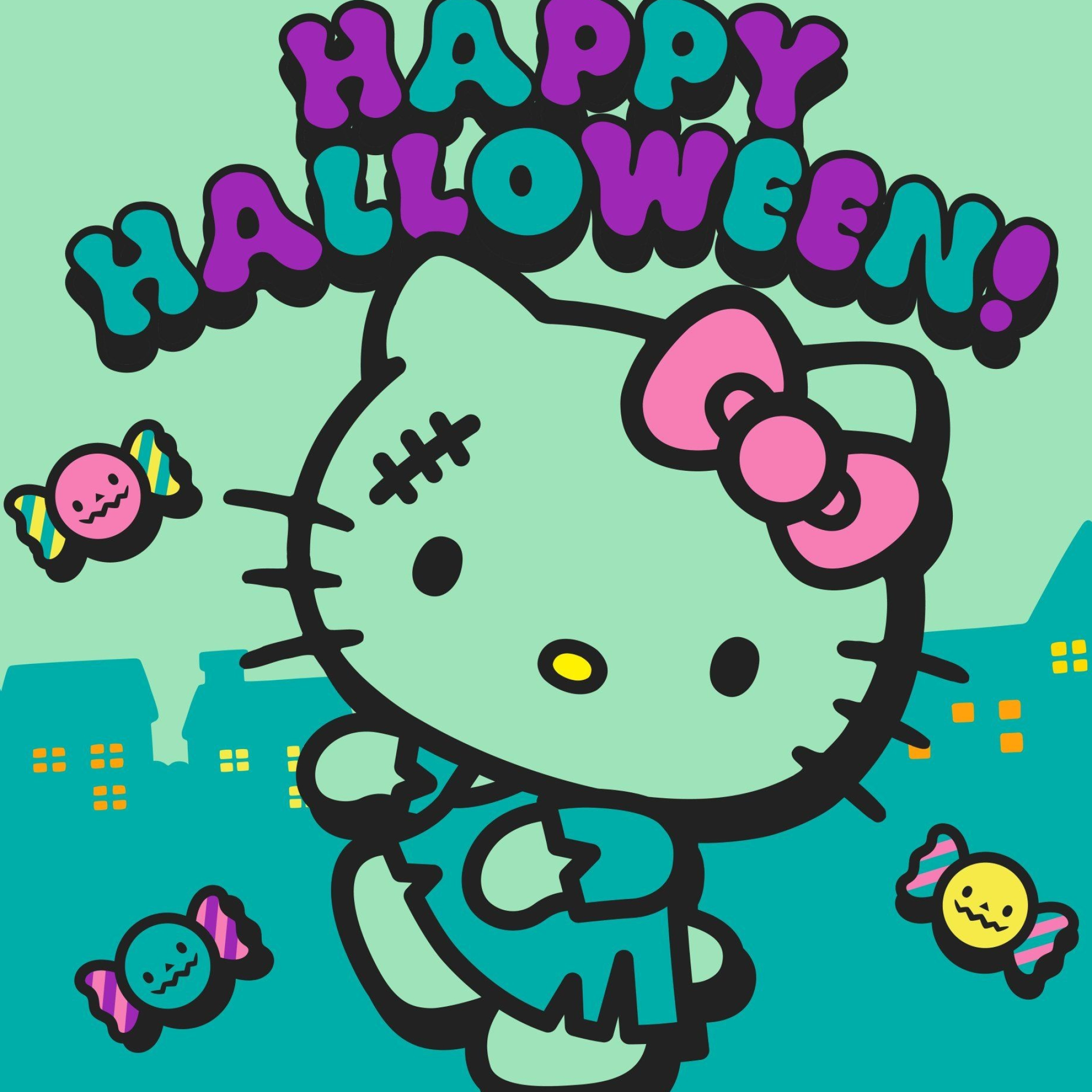 Poster, Hello Kitty Halloween Wallpaper, 2050x2050 HD Handy