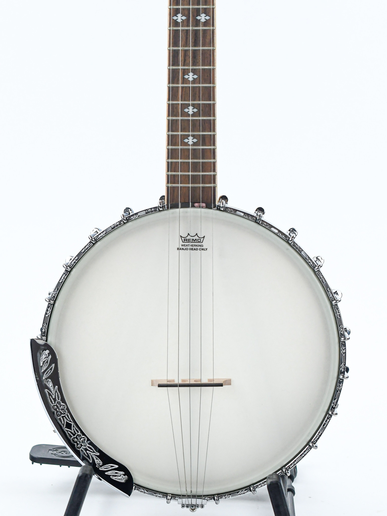 Banjo: Ashbury AB55 Openback, A musical stringed instrument with a round body and a long neck. 1540x2050 HD Background.