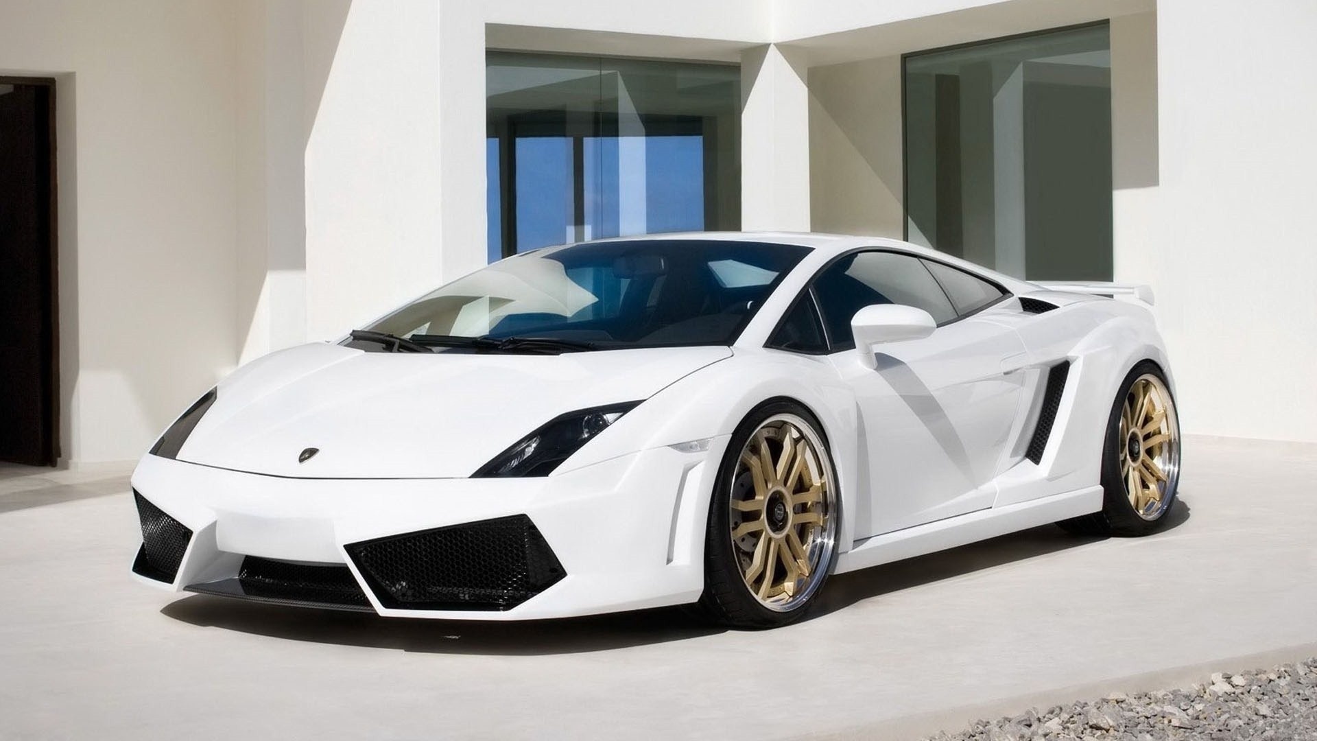 White Lamborghini Gallardo, Wallpaper 18102, Luxury car, High-performance, 1920x1080 Full HD Desktop