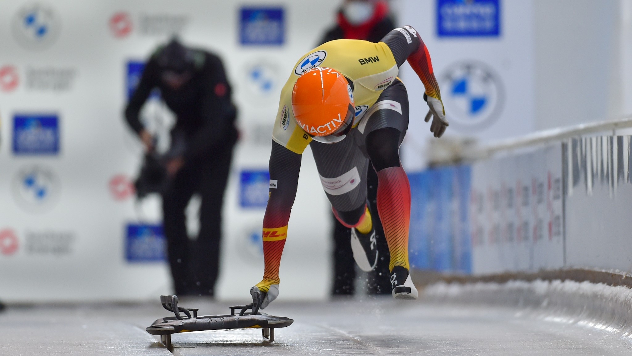 Skeleton (Sport): Axel Jungk, A German racer, The 2022 Beijing Winter Olympics athlete. 2050x1160 HD Background.