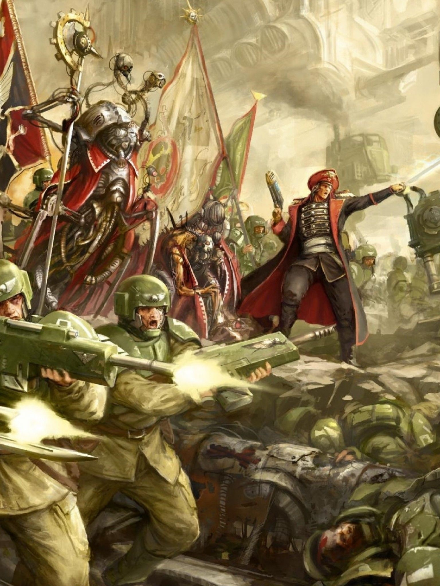 Imperial Guard army, Warhammer gaming, Futuristic soldiers, Sci-fi battles, 1540x2050 HD Phone