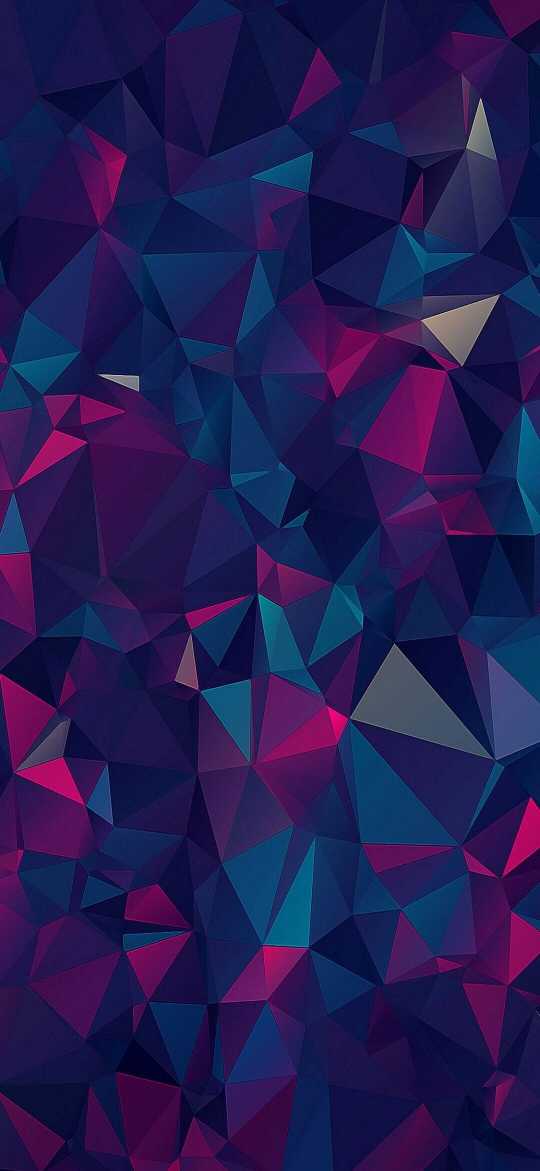 Triangle: Purple polygonal figures, Mosaic, Pentagons. 1080x2340 HD Wallpaper.