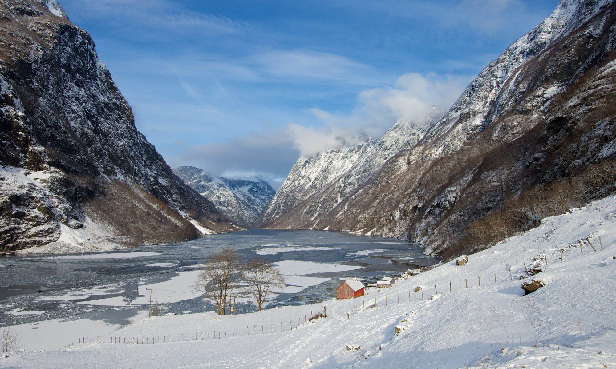 Winter in the fjords, Frosty tranquility, Magical snowy landscapes, Frozen beauty, 2000x1200 HD Desktop