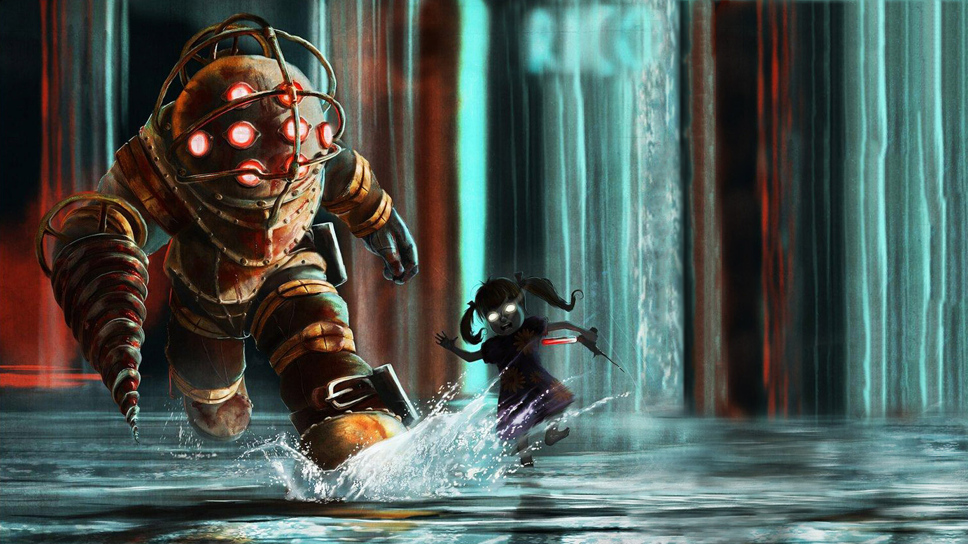 BioShock: The game takes place in the dystopian underwater city of Rapture. 1920x1080 Full HD Wallpaper.
