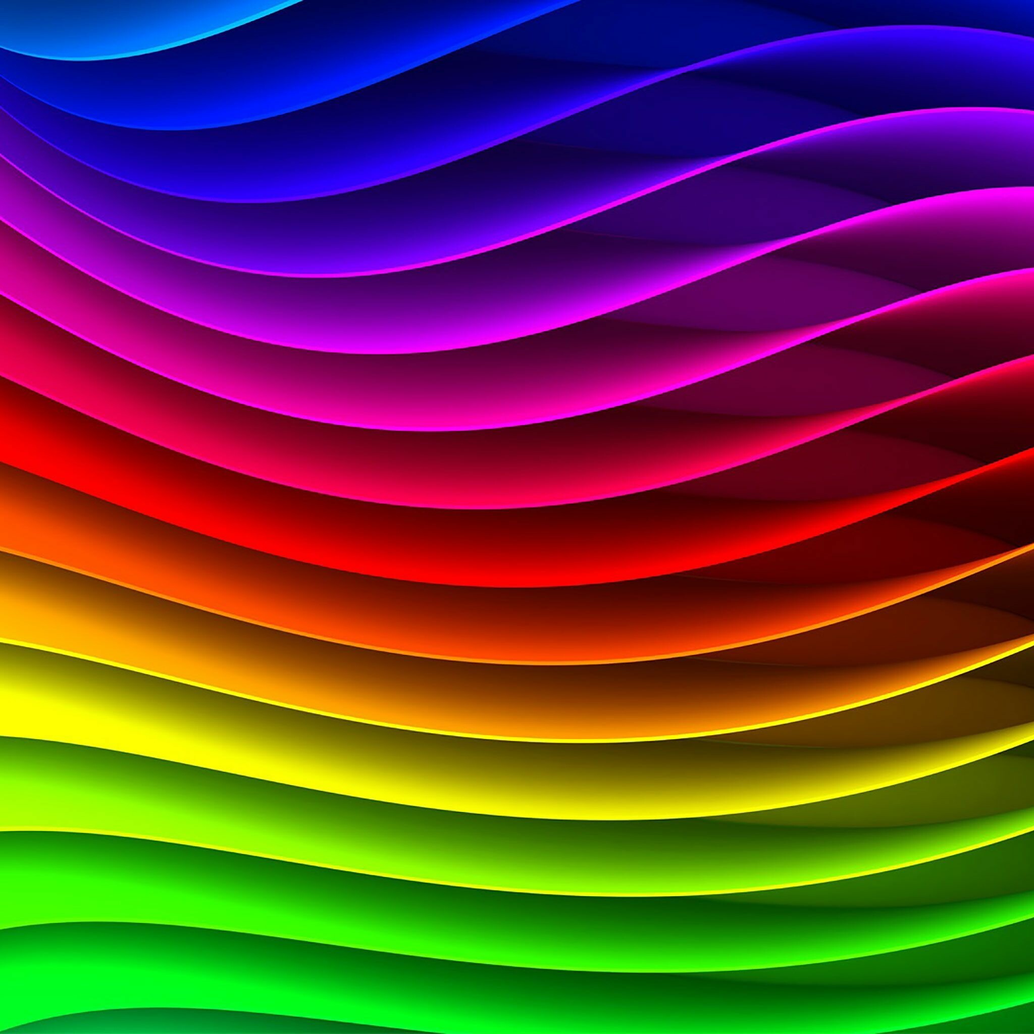 Rainbow Colors: Optic illusion, Gradient, Parallel lines. 2050x2050 HD Wallpaper.