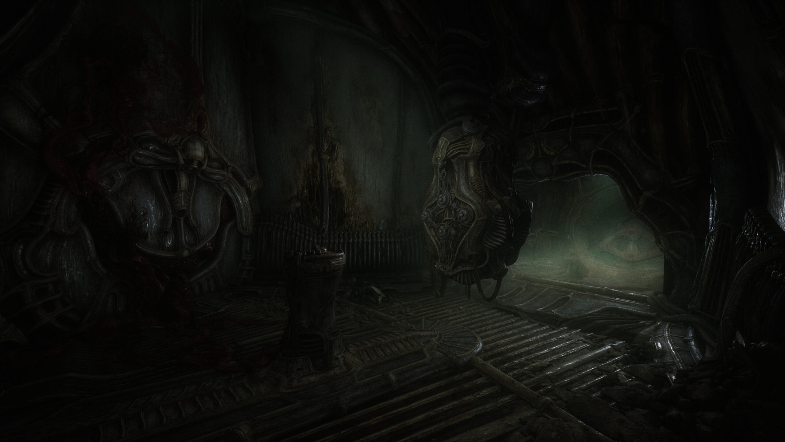 Scorn (Game): A visceral labyrinthian world, Heavily inspired by the art of H.R. Giger. 2560x1440 HD Background.