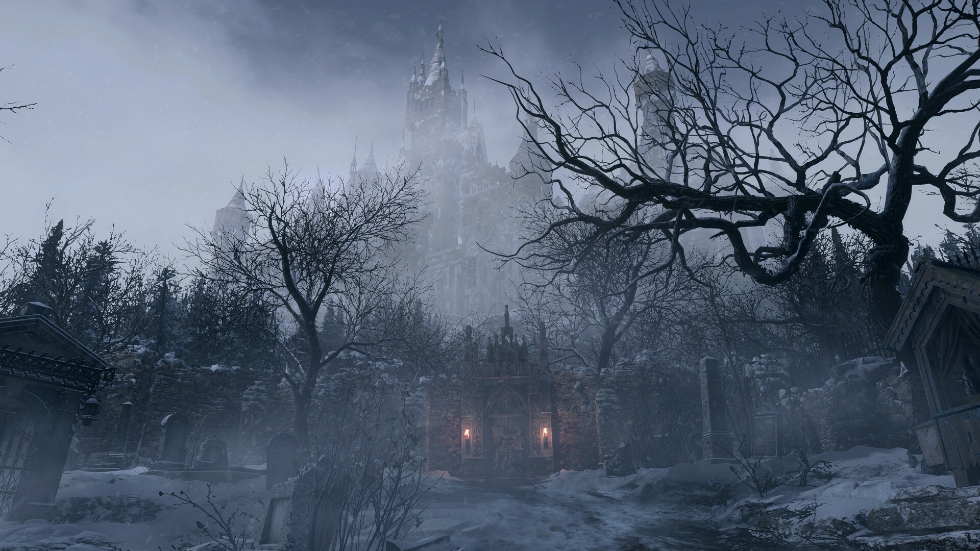 Resident Evil Village: Castle Dimitrescu, A main location in RE8. 1920x1080 Full HD Background.