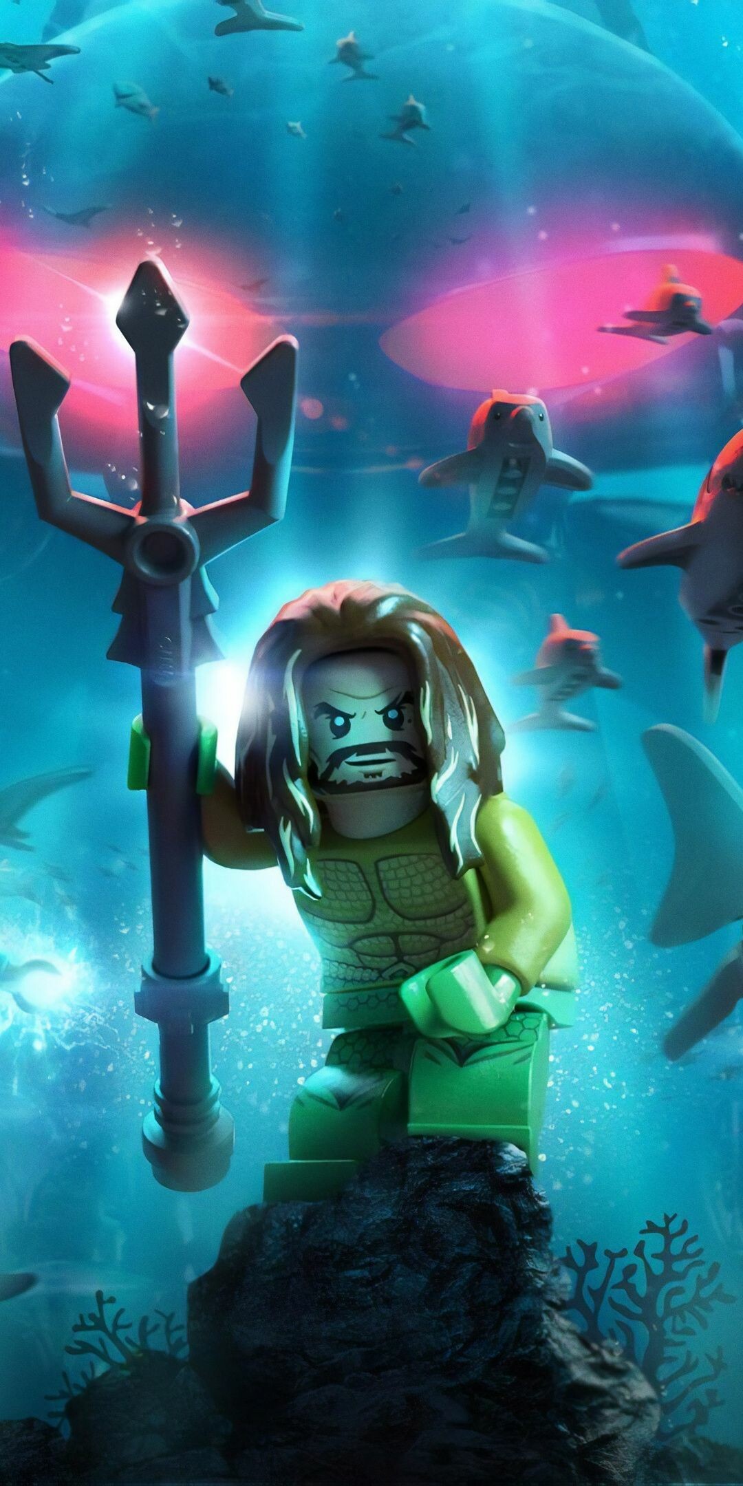 The Lego Movie: Aquaman – Rage of Atlantis, A 2018 American computer-animated superhero comedy film. 1080x2160 HD Background.